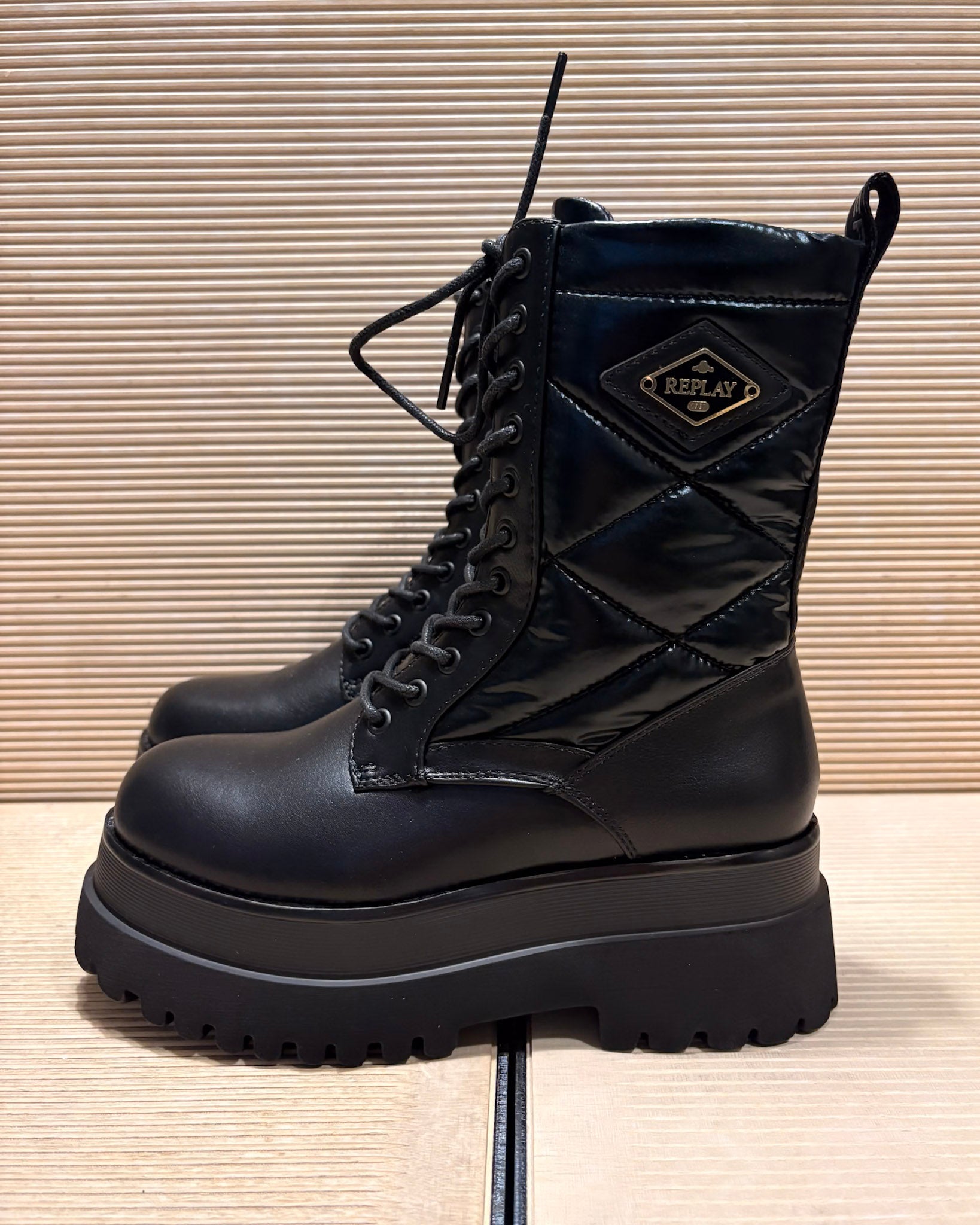 REPLAY Women's winter boots with raised sole - Eco leather with