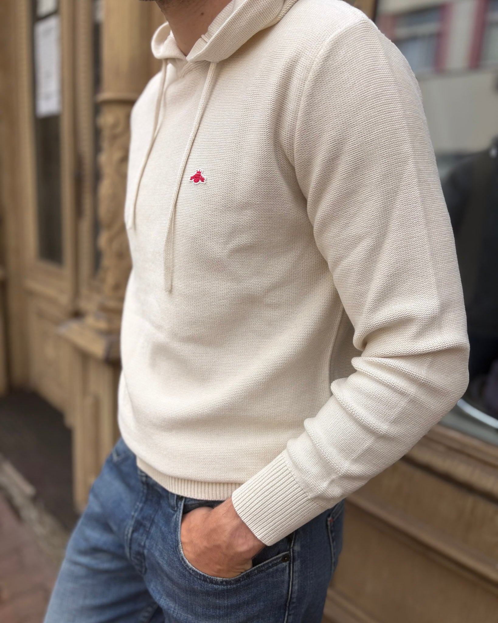 FÉRFI REPLAY KAPUCNIS LOGÓS PULÓVER