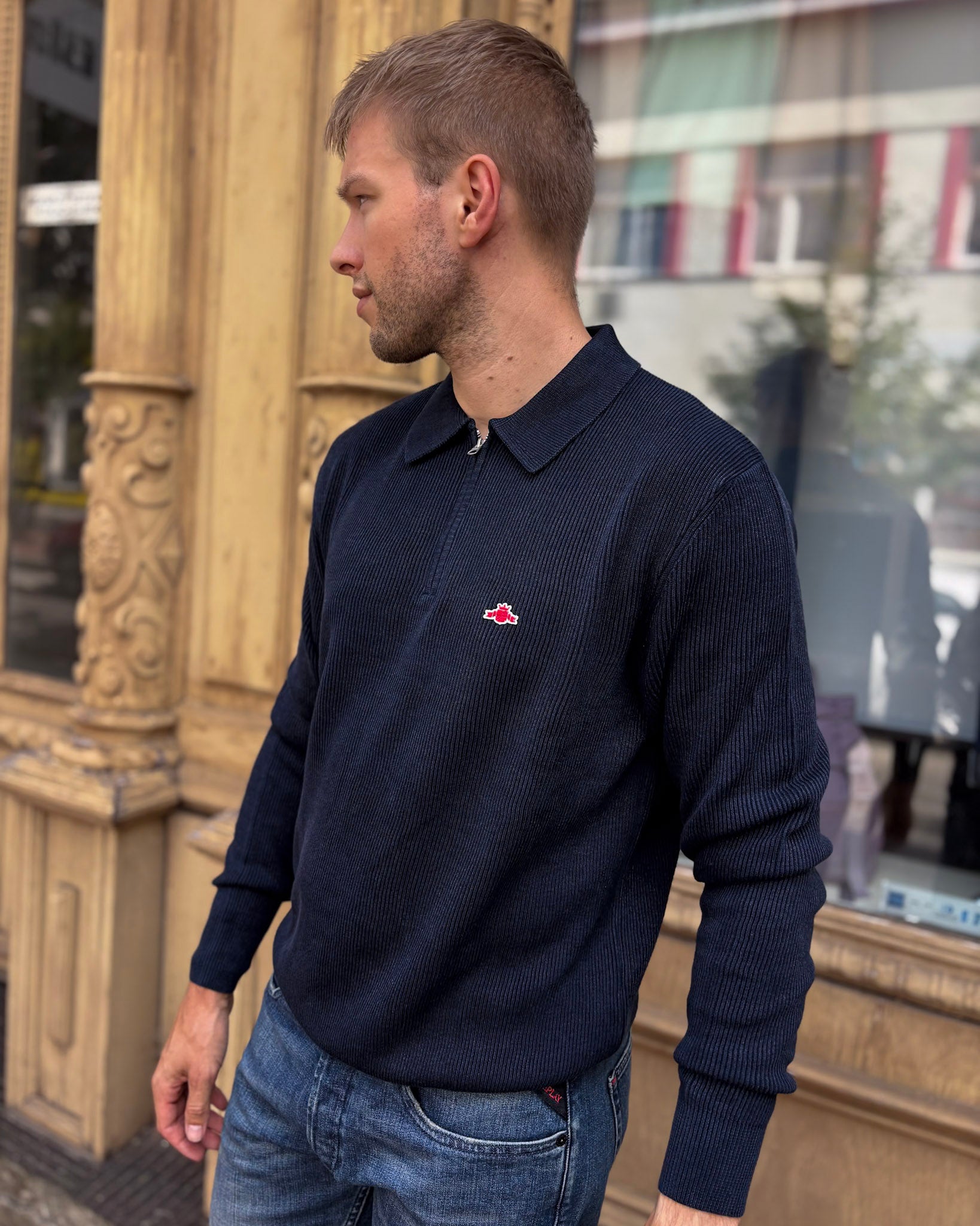 REPLAY FÉRFI PULÓVER RÖVID CIPZÁRRAL