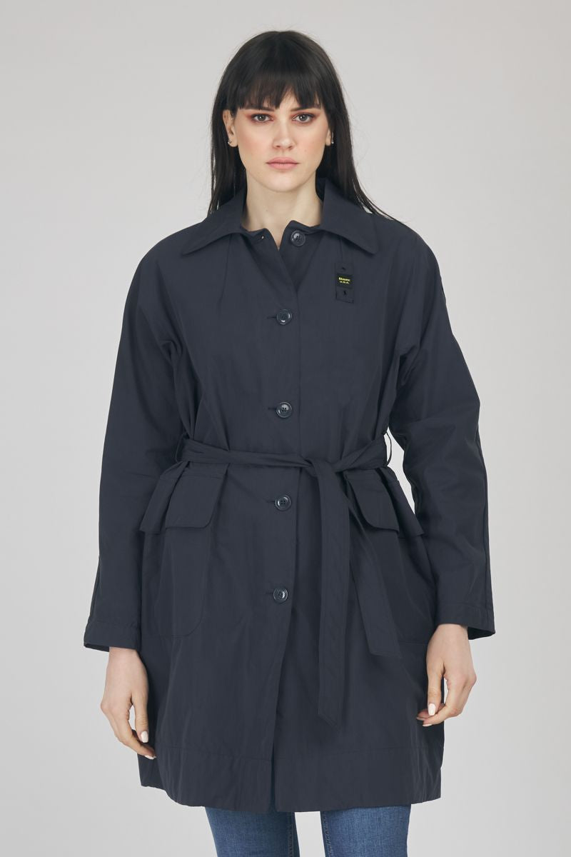 BLAUER DÁMSKÝ TRENCH COAT