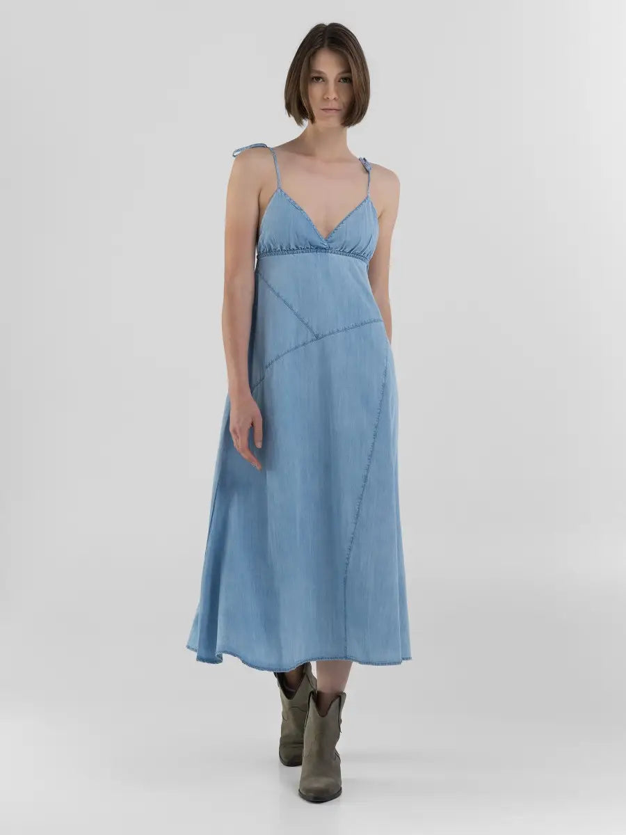 REPLAY WOMEN'S SUMMER DRESS WITH STRAPS