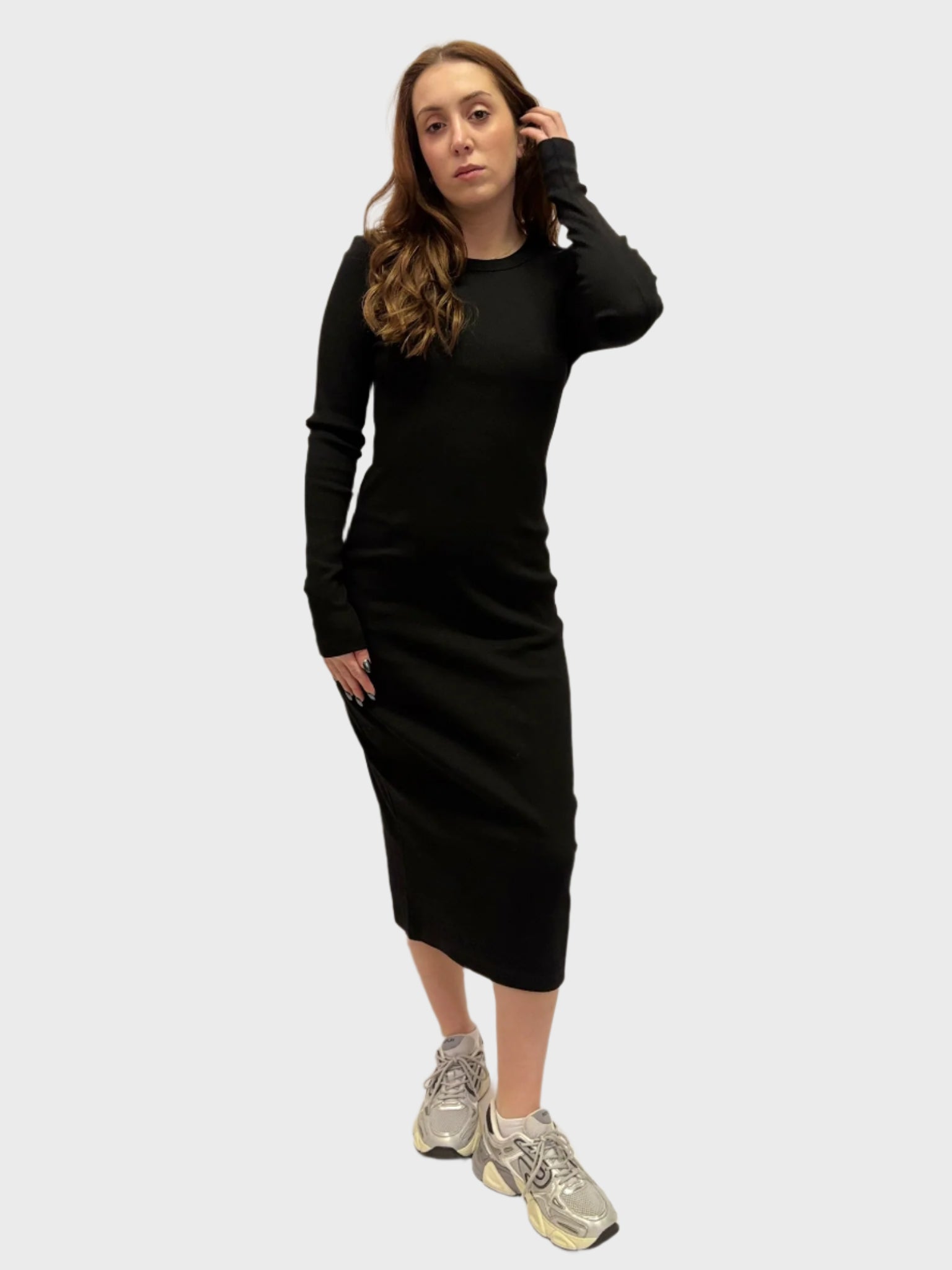 REPLAY ŽEBROVANÉ MIDI ŠATY SLIM-FIT STŘIHU
