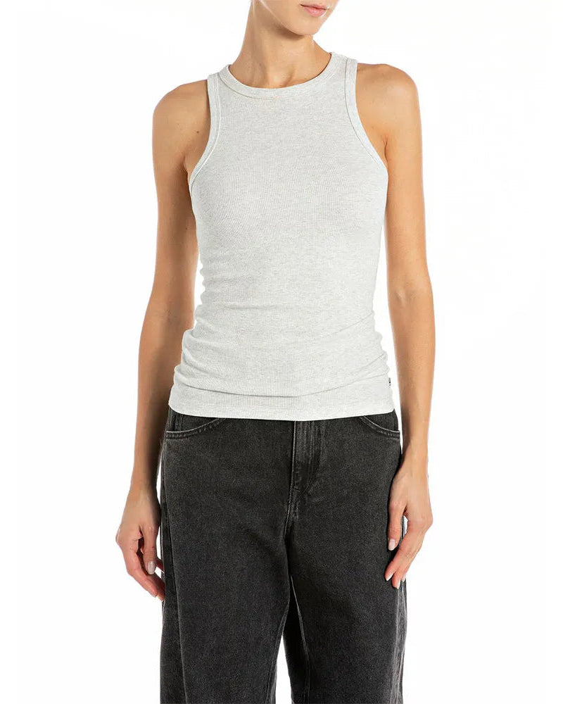 WOMEN'S REPLAY RIBBED KNITTED SLIM FIT TANK TOP