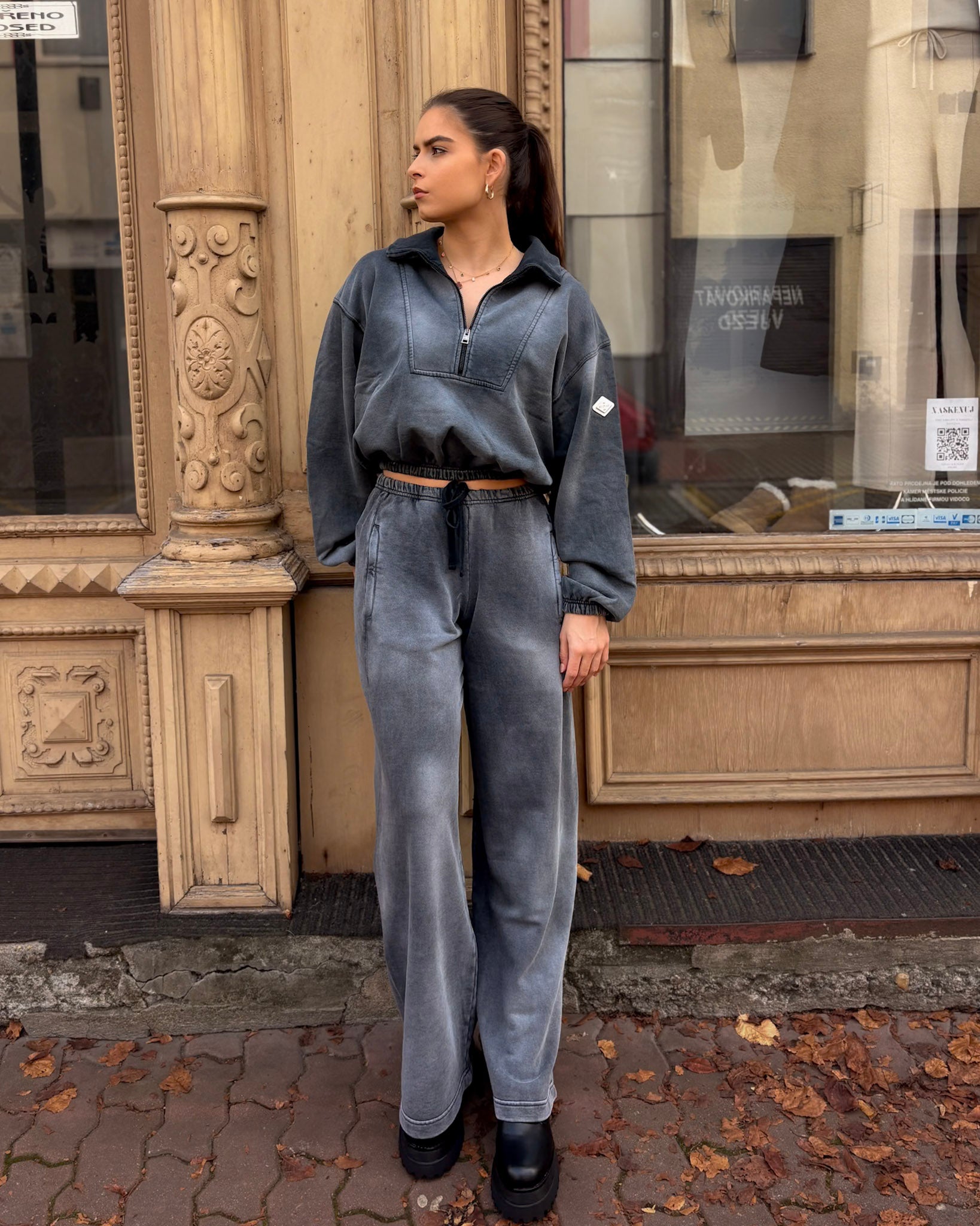 WOMEN'S REPLAY ZIP-UP HIGH COLLAR SWEATSHIRT