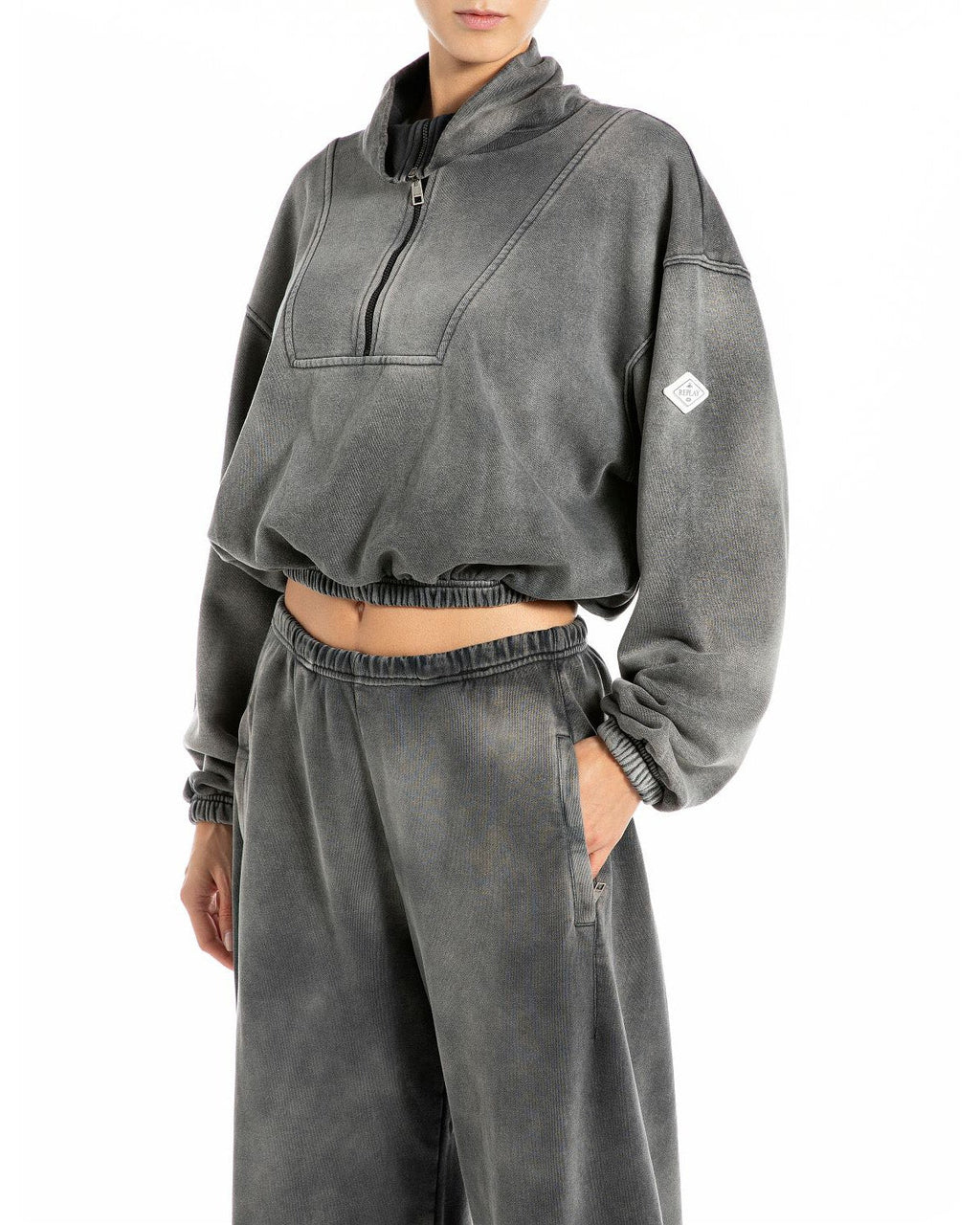 DÁMSKÁ MIKINA REPLAY S VYSOKÝM LÍMECEM NA ZIP - W3460A.000.23820B