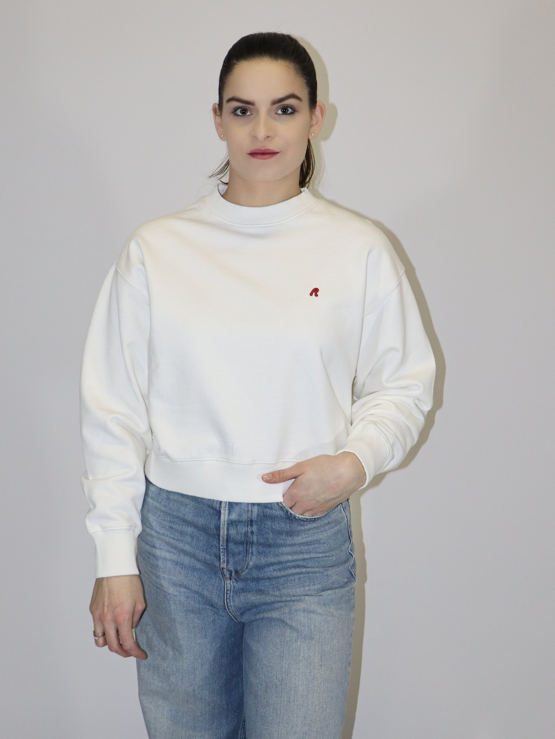 REPLAY DÁMSKÁ ZKRÁCENÁ MIKINA S VÝŠIVKOU R