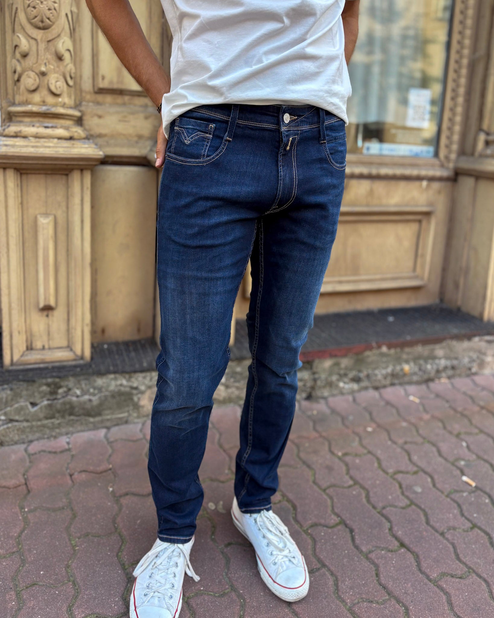 REPLAY PÁNSKÉ SLIM-FIT DŽÍNY STŘIHU ANBASS - M914Y .000.41A 900