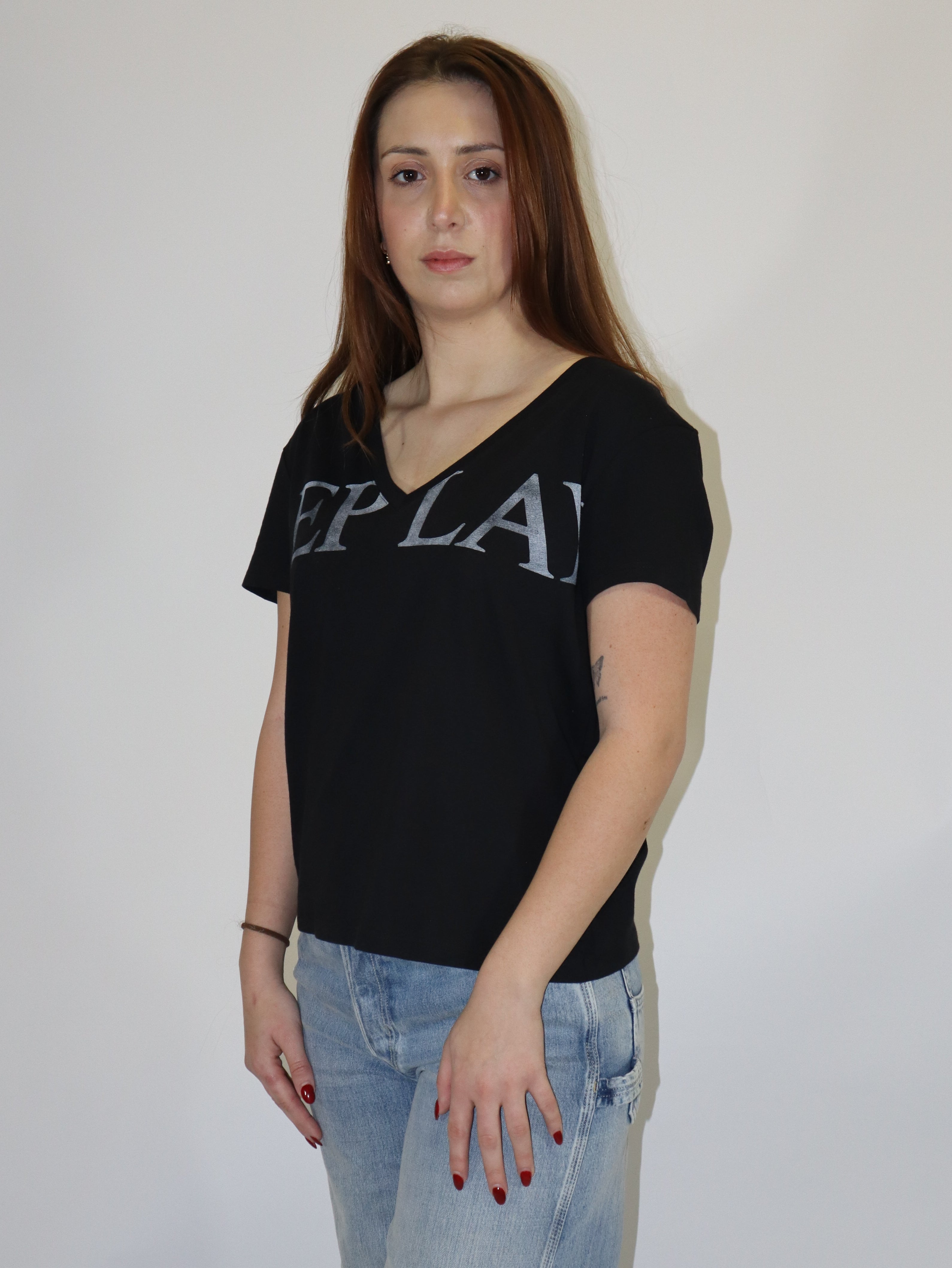 REPLAY DÁMSKÉ BAVLNĚNÉ TRIČKO S MAXI NÁPISEM