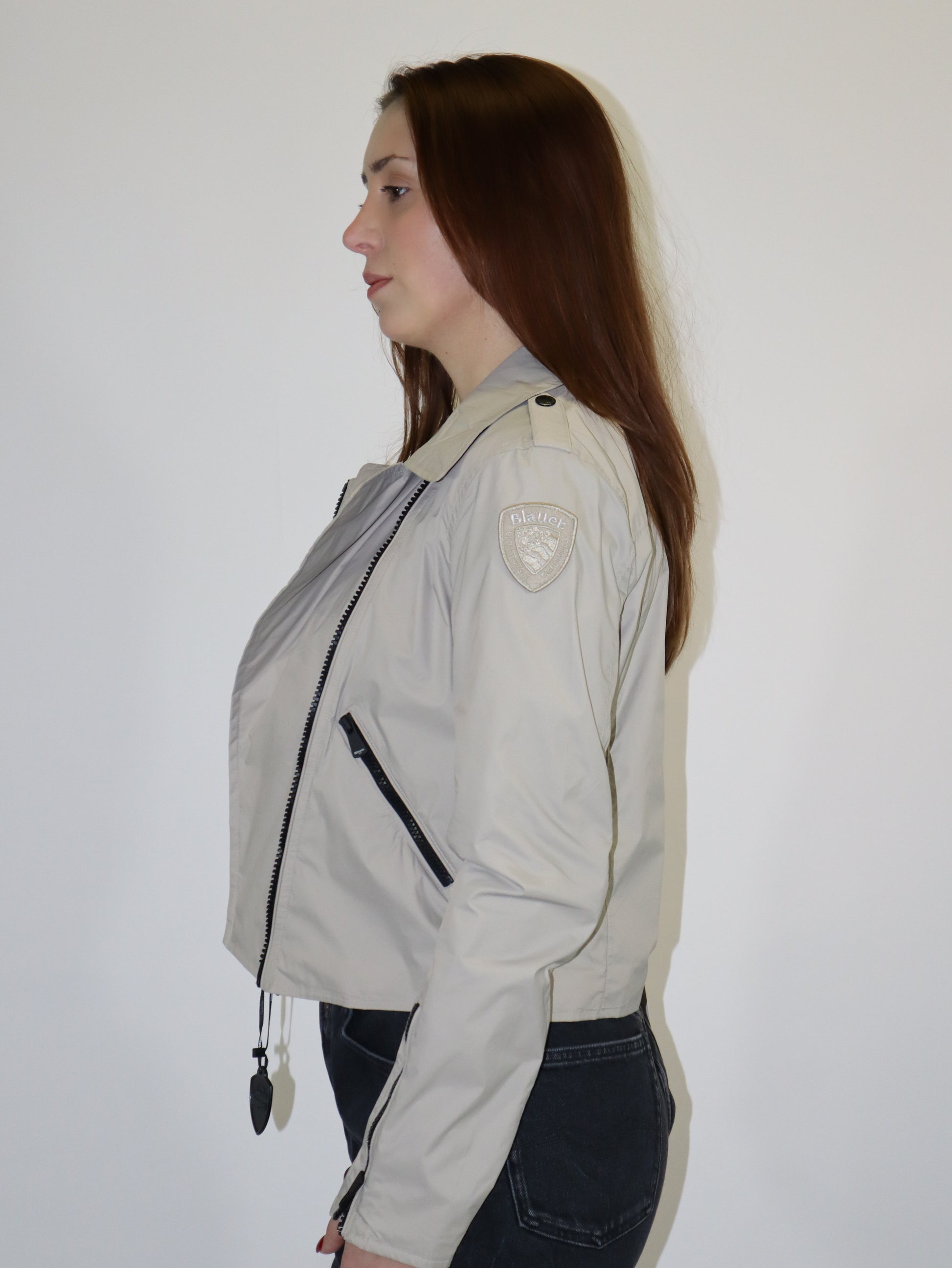 BLAUER DÁMSKÁ NYLONOVÁ MOTORKÁŘSKÁ BUNDA ZAMORA