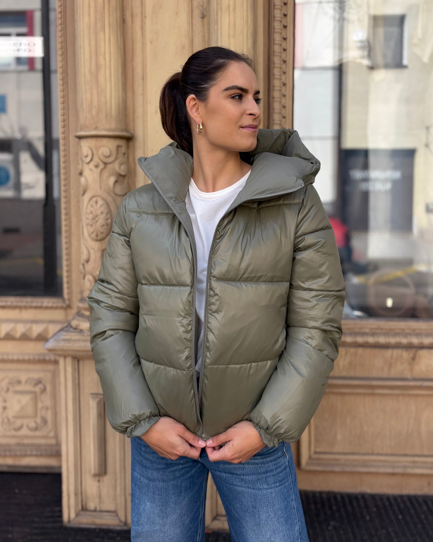REPLAY WOMEN'S REVERSIBLE QUILTED JACKET WITH HOOD