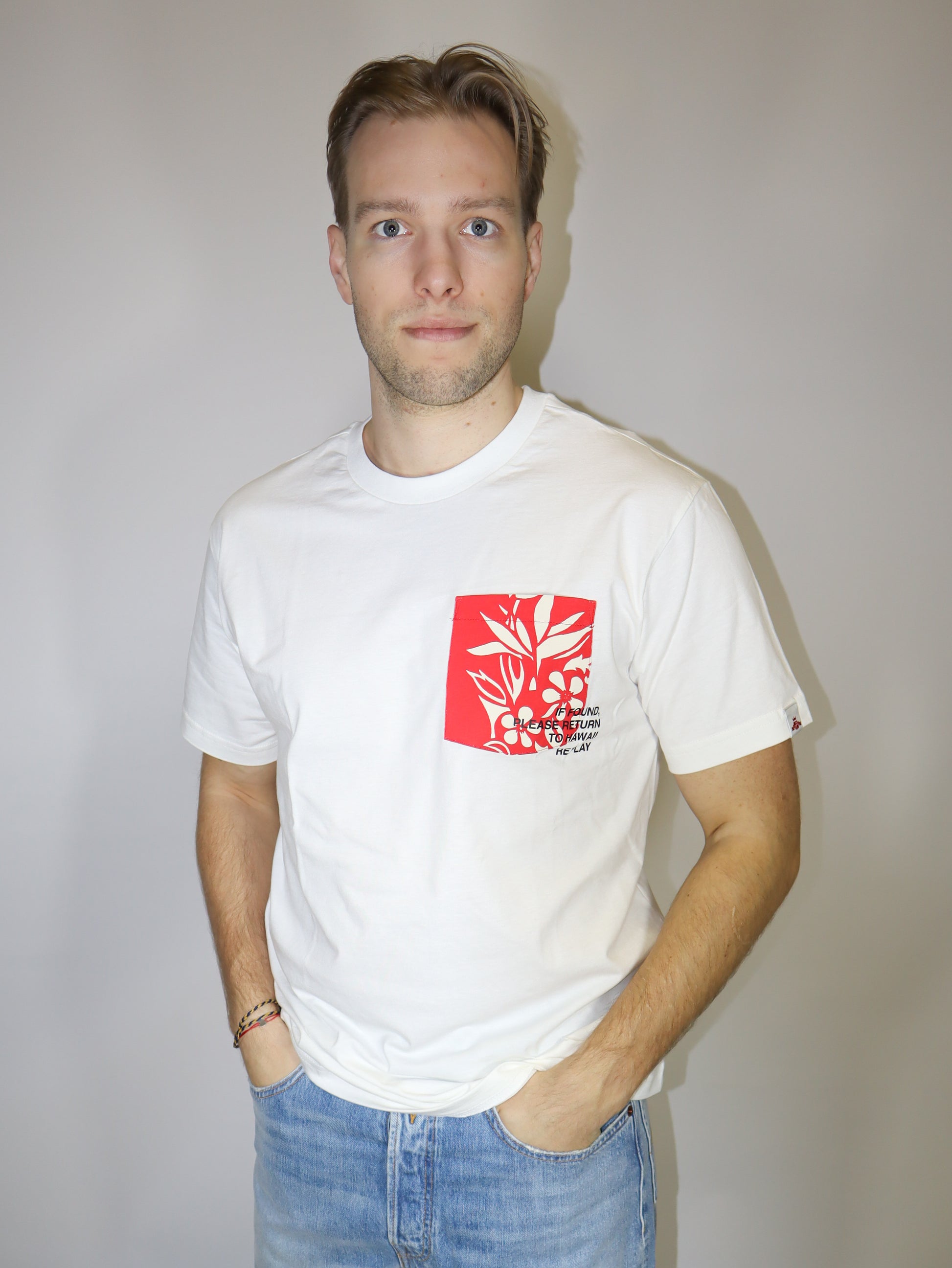 REPLAY PÁNSKÉ TRIČKO S NÁPRSNÍ KAPSIČKOU S POTISKEM