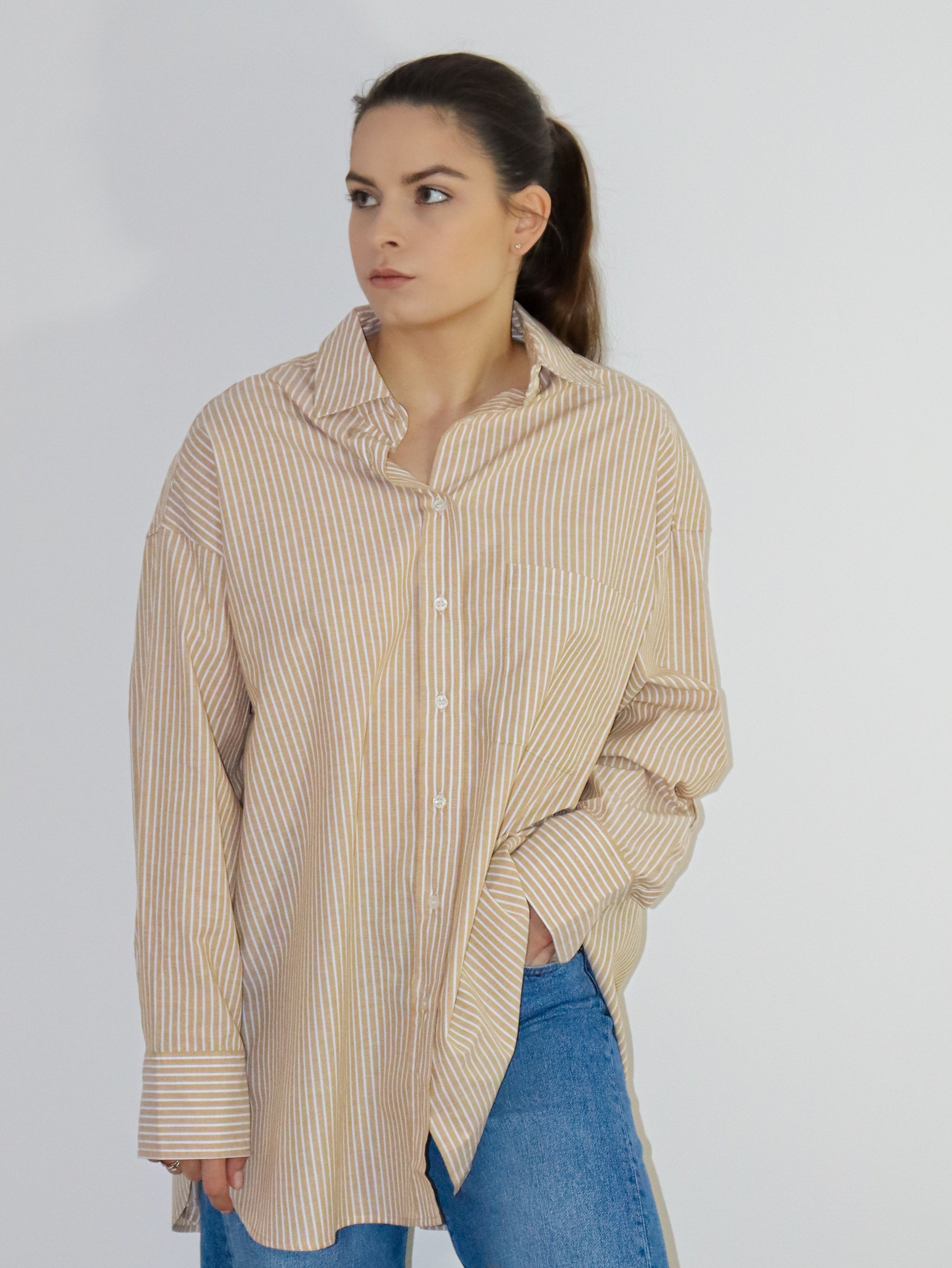 REPLAY DÁMSKÁ PRUHOVANÁ KOŠILE UVOLNĚNÉHO STŘIHU