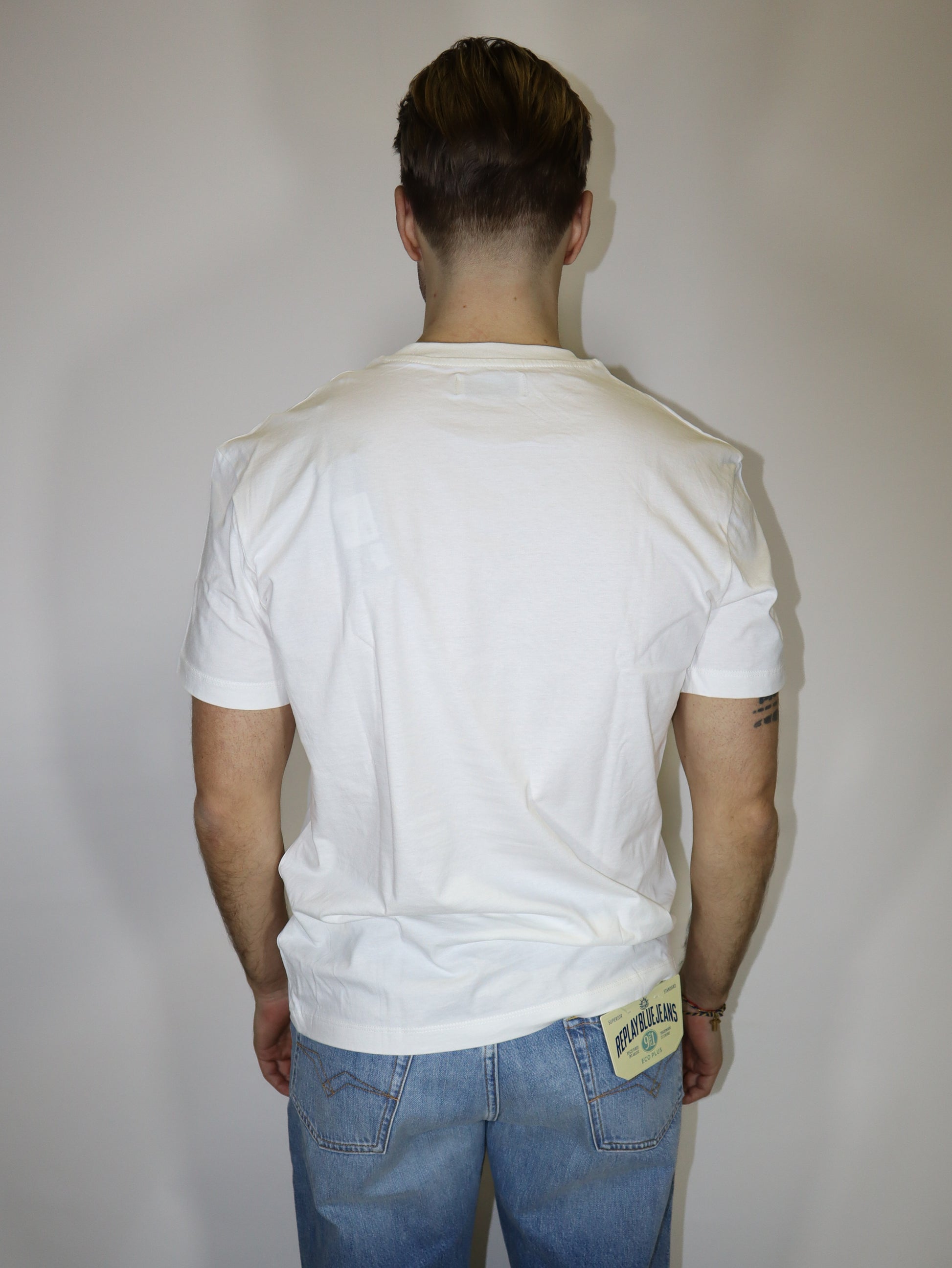 REPLAY PÁNSKÉ TRIČKO VOLNÉHO STŘIHU S POTISKEM