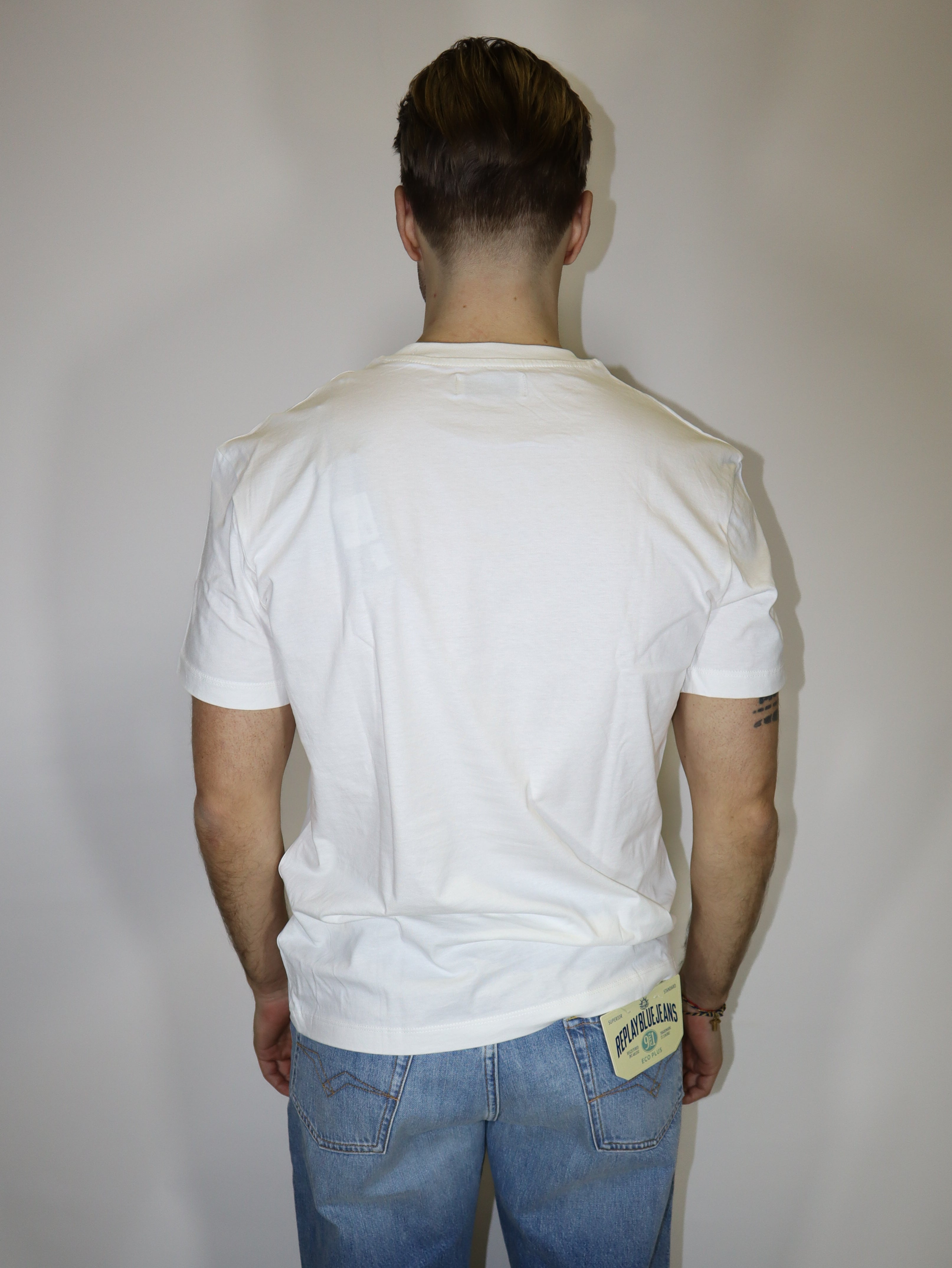 REPLAY PÁNSKÉ TRIČKO VOLNÉHO STŘIHU S POTISKEM