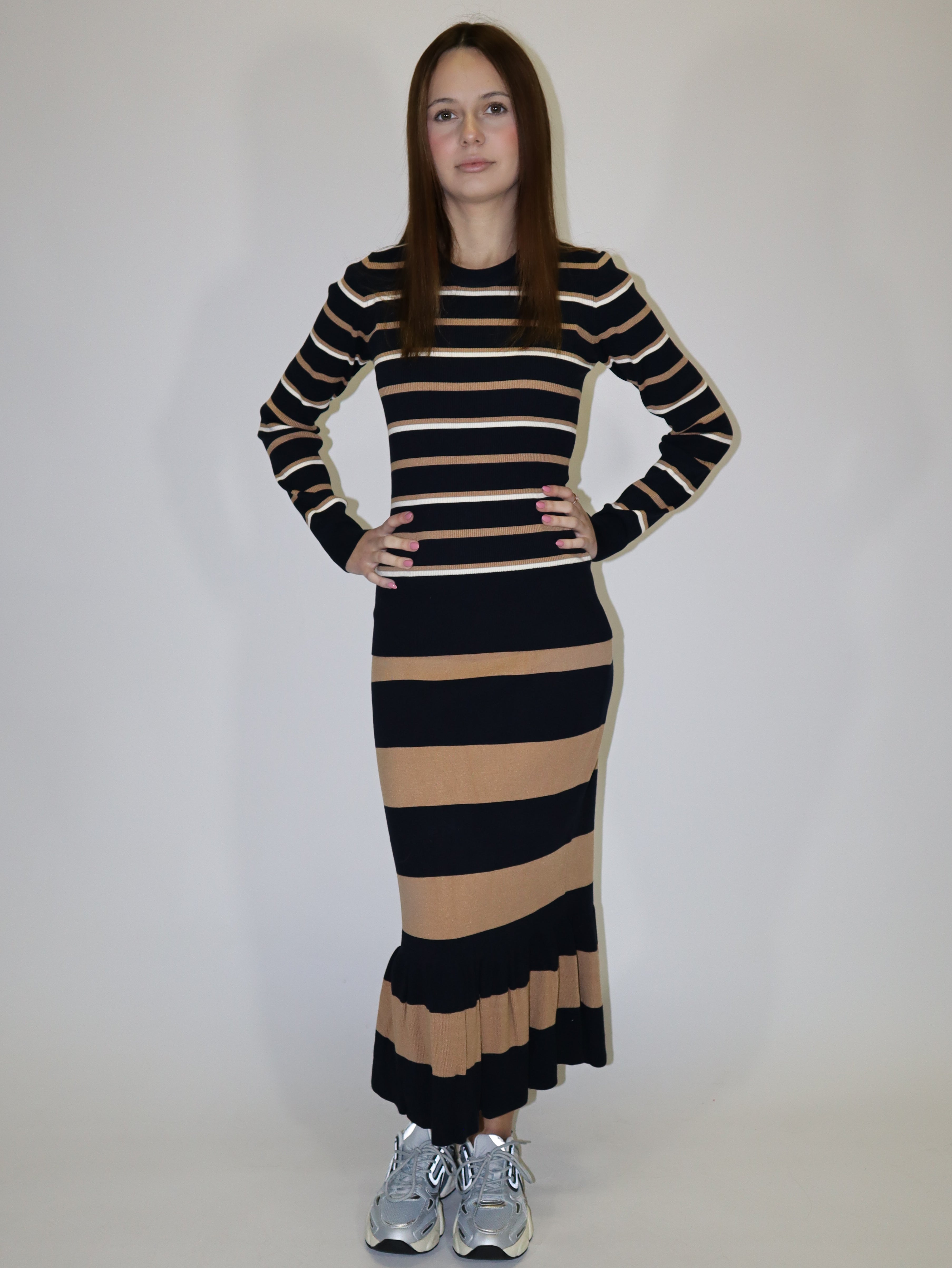 REPLAY NŐI CSÍKOS SLIM FIT PULÓVER