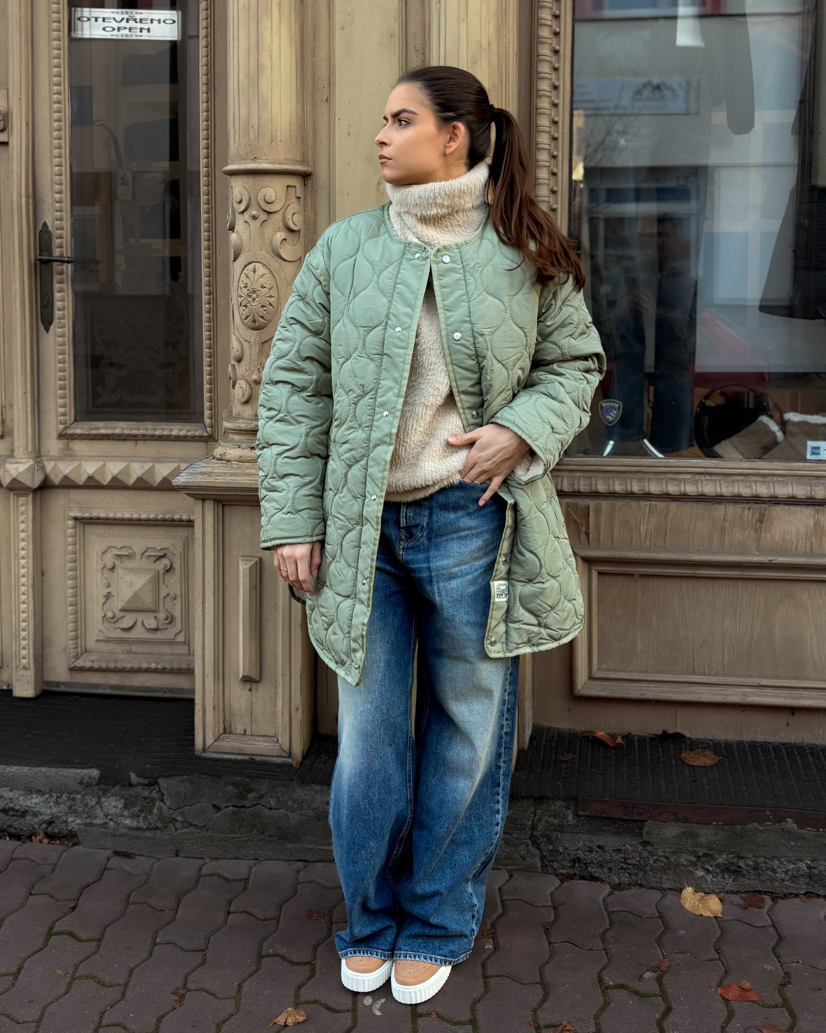 REPLAY NŐI STEPPELT MIDI KABÁT