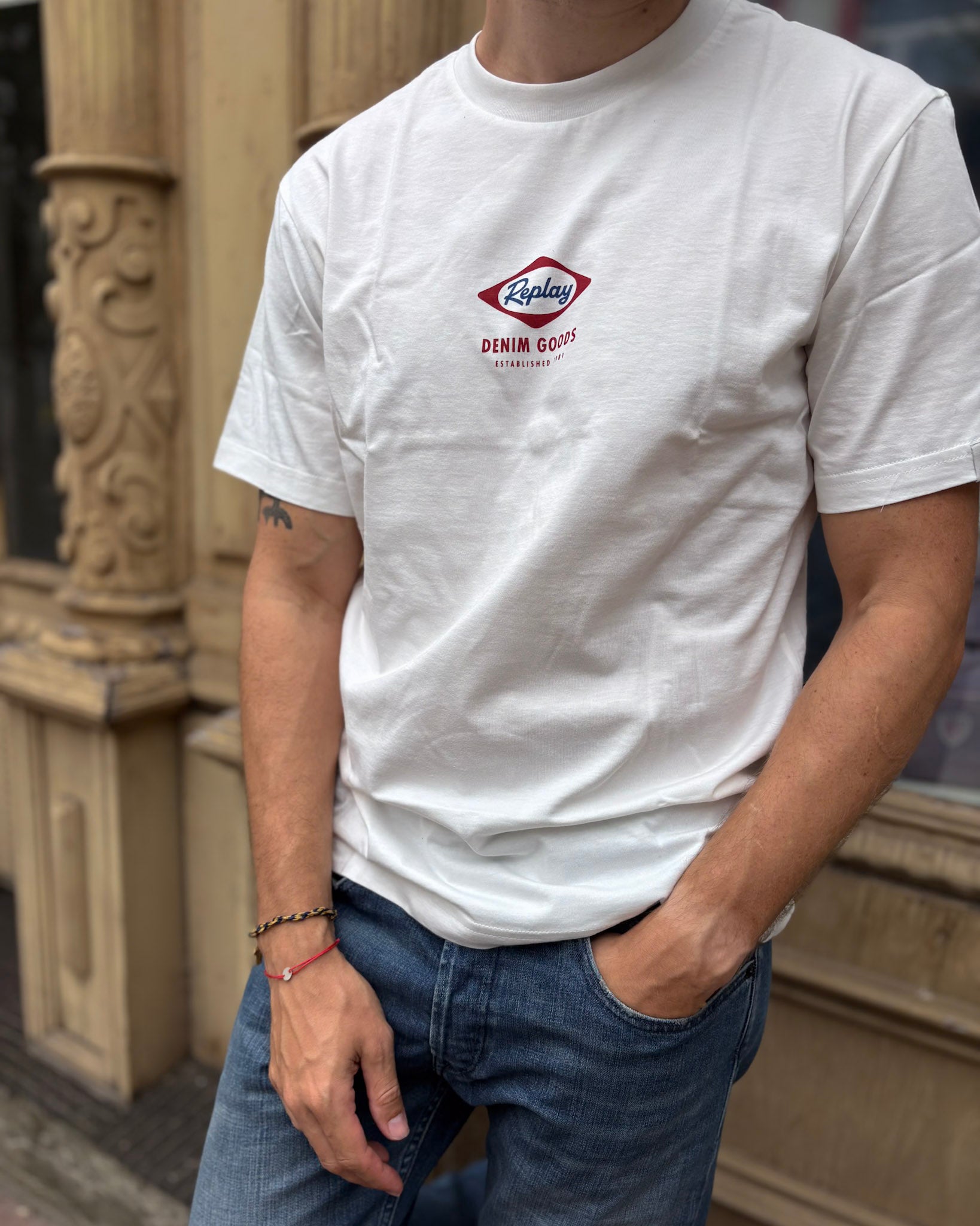 REPLAY FÉRFI NORMÁL FAZONÚ PÓLÓ FARMER MINTÁVAL