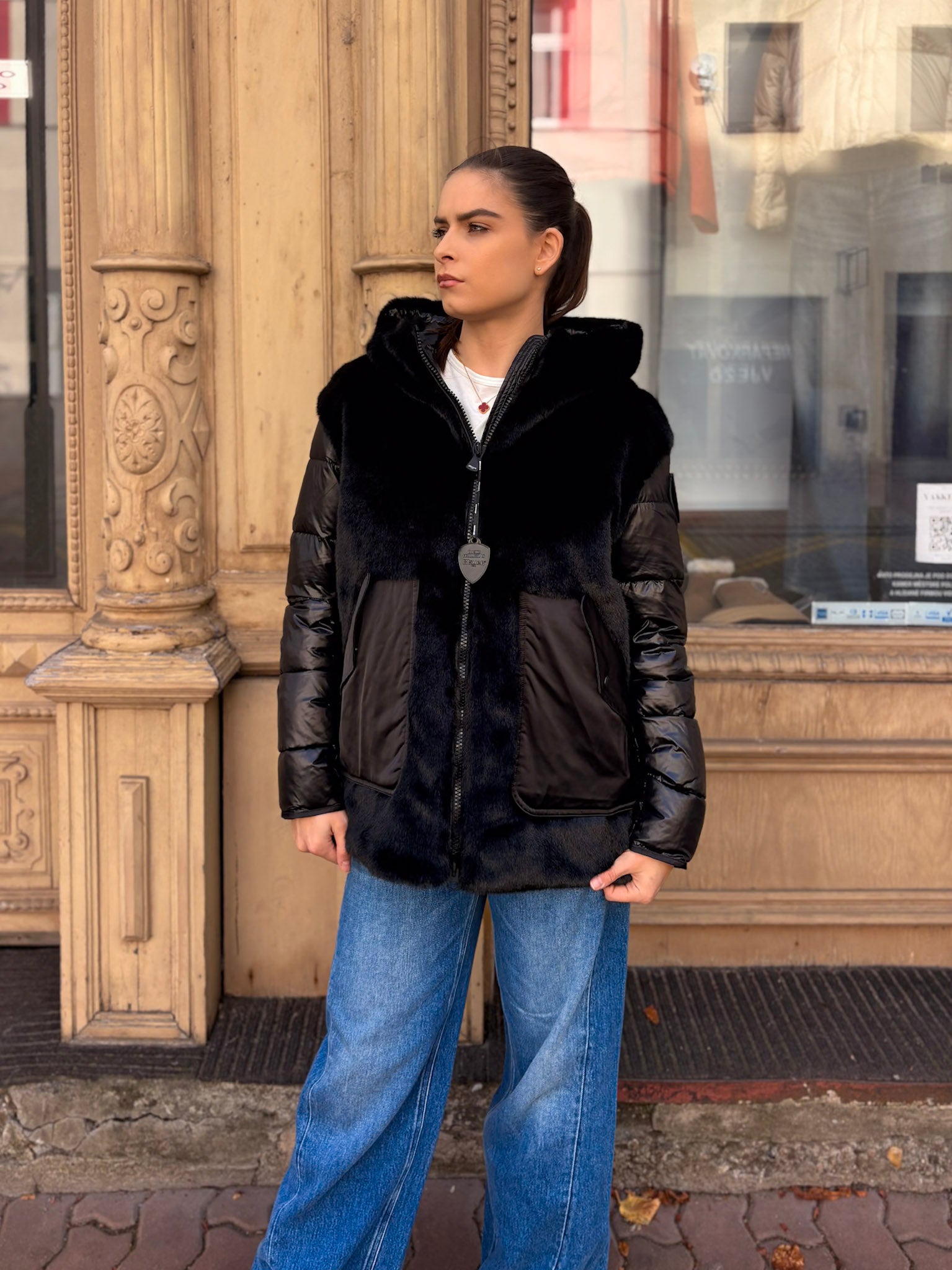 BLAUER DÁMSKÁ KRÁTKÁ BUNDA ESTRELLA S KOŽEŠINOU - 25WBLDB02106006646