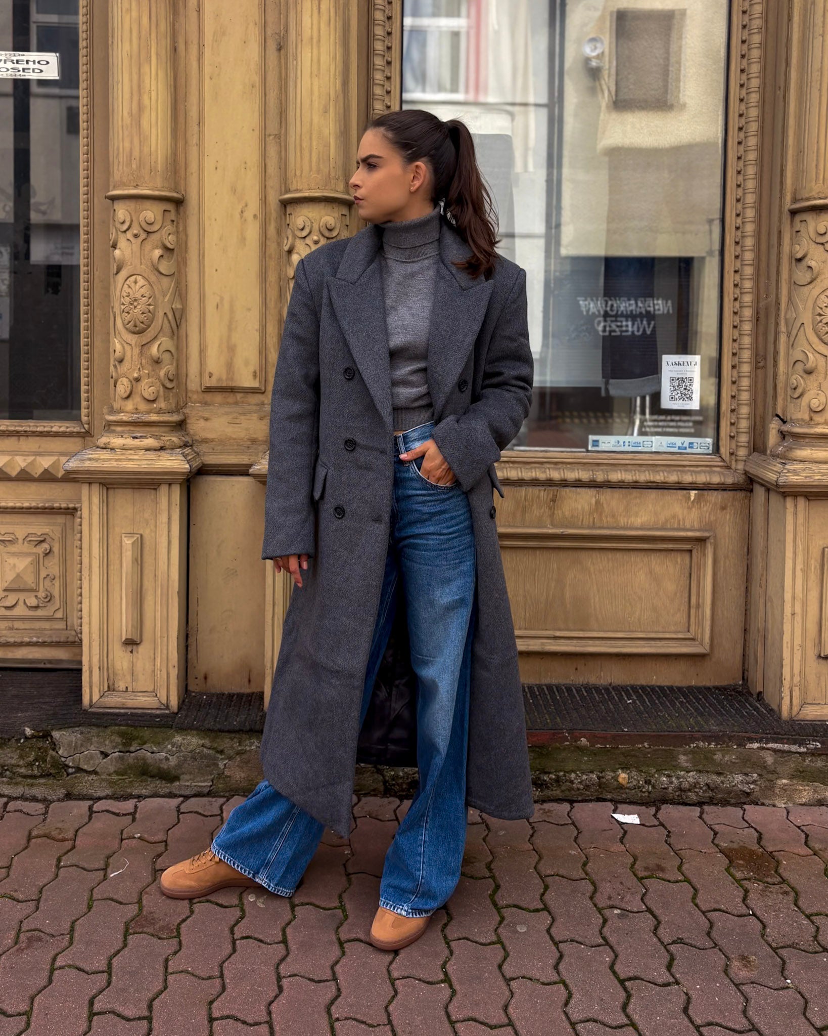 REPLAY NŐI HOSSZÚ KÉTSOROS GYAPJÚ KABÁT