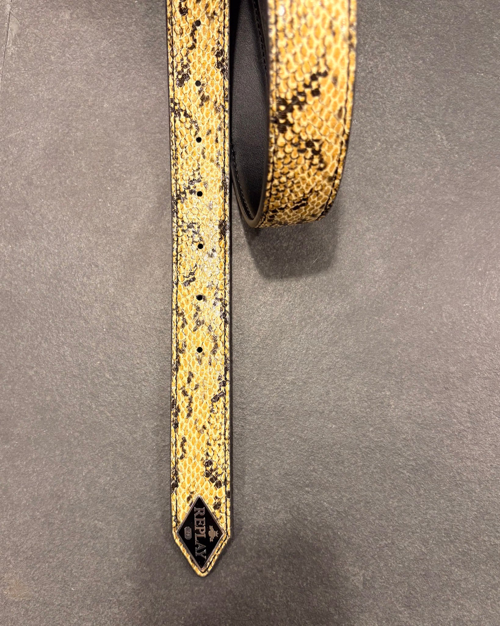 REPLAY SNAKESKIN EFFECT BELT 