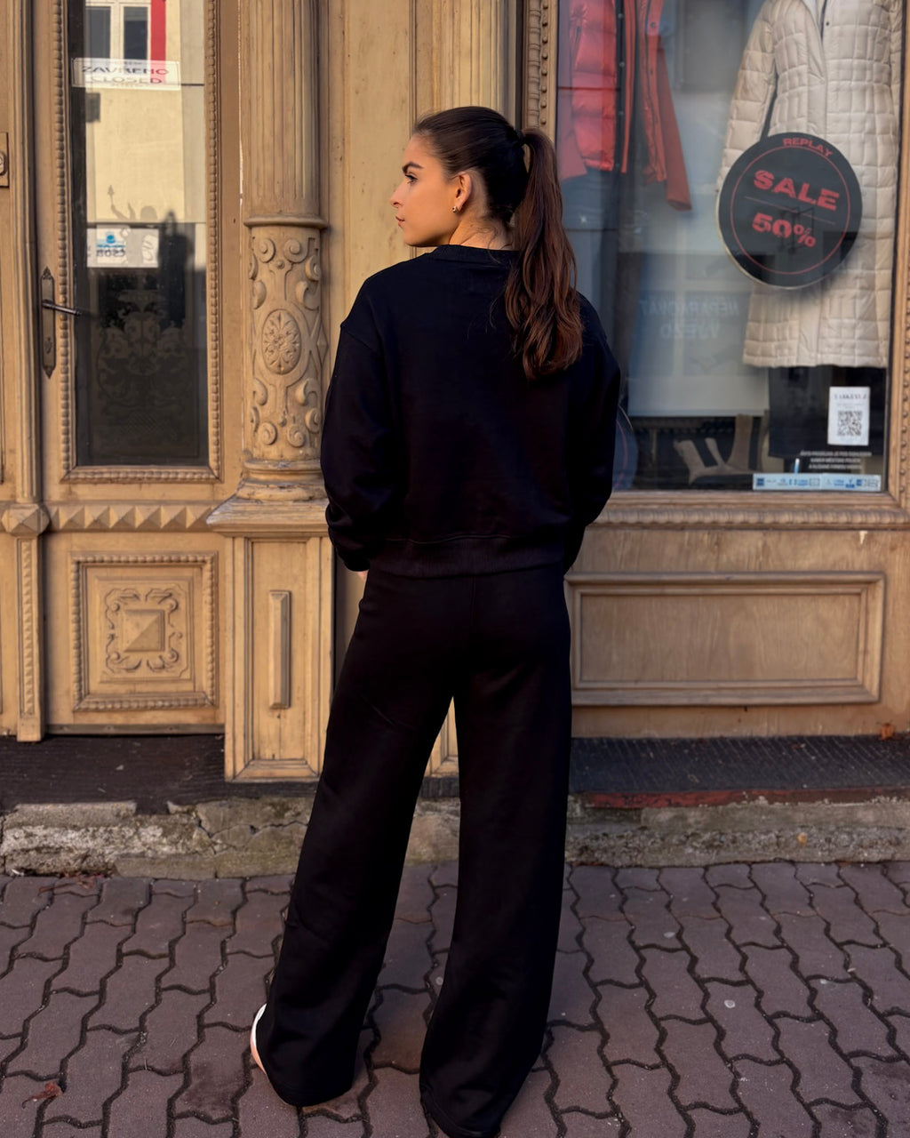 DÁMSKÉ TEPLÁKOVÉ KALHOTY REPLAY ŠIROKÉHO STŘIHU 