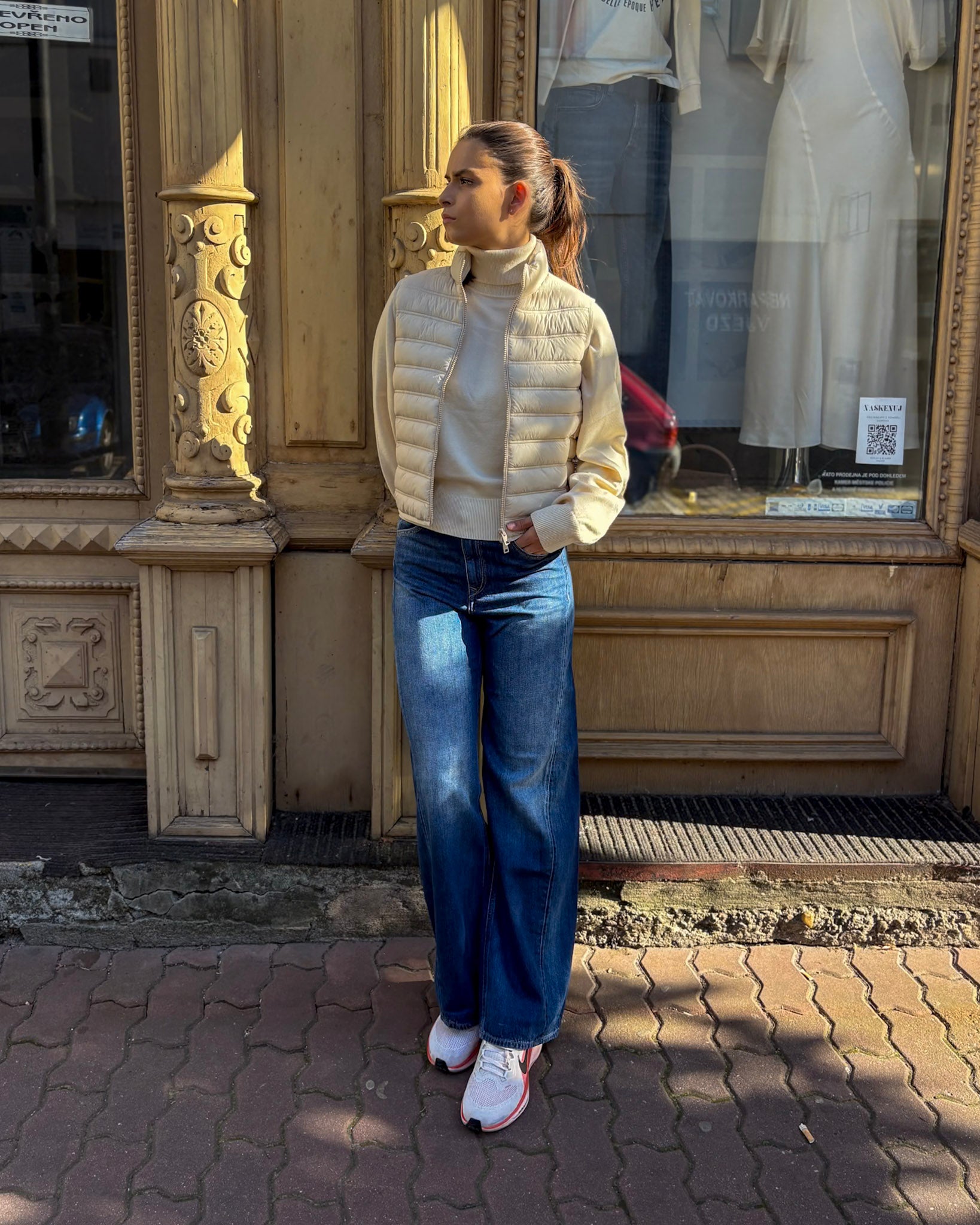 NŐI REPLAY FŰTHETŐ MELLÉNY KERESZTVARÁZSLATTAL