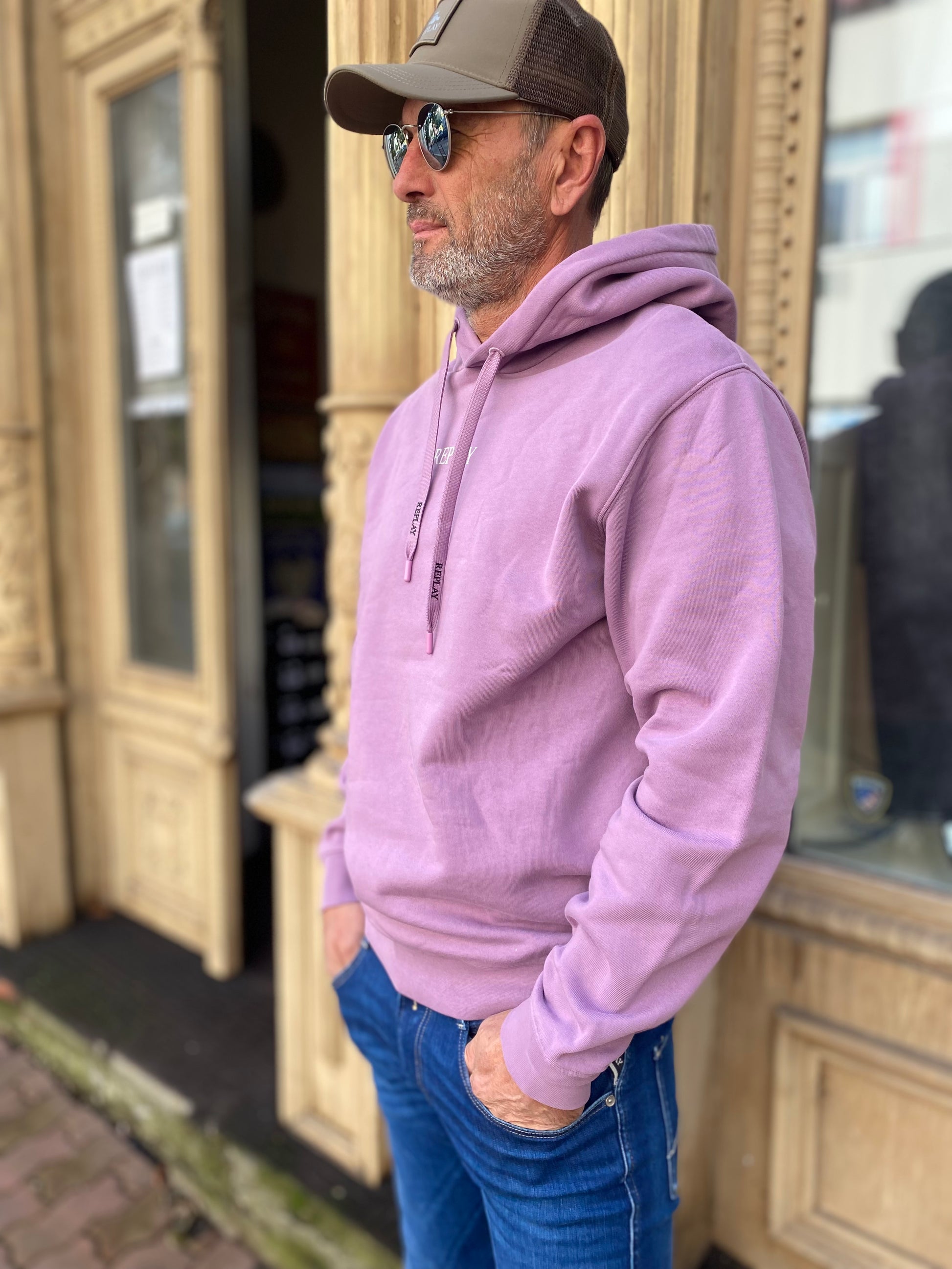 REPLAY PÁNSKÁ BASIC  MIKINA S KAPUCÍ