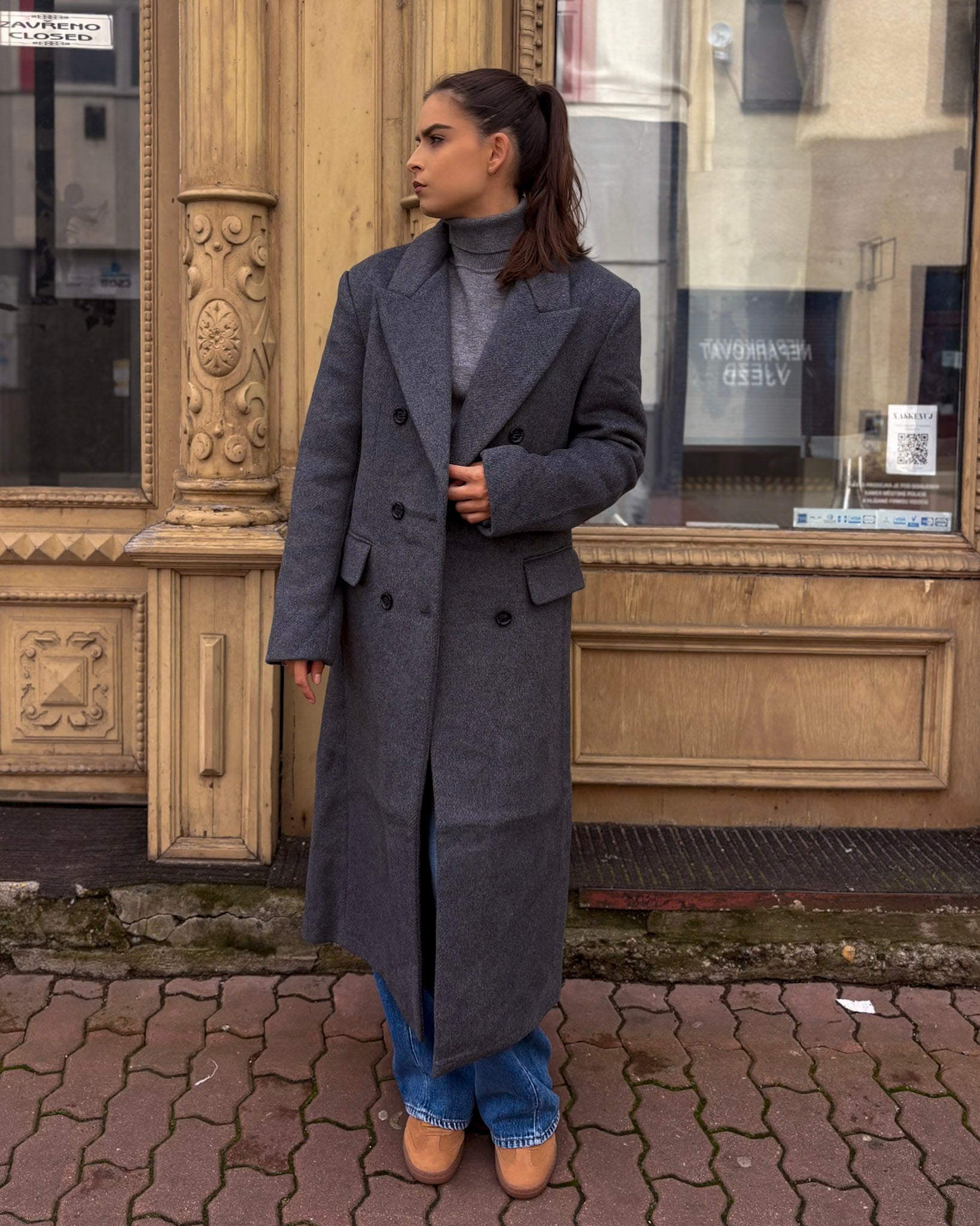 REPLAY NŐI HOSSZÚ KÉTSOROS GYAPJÚ KABÁT