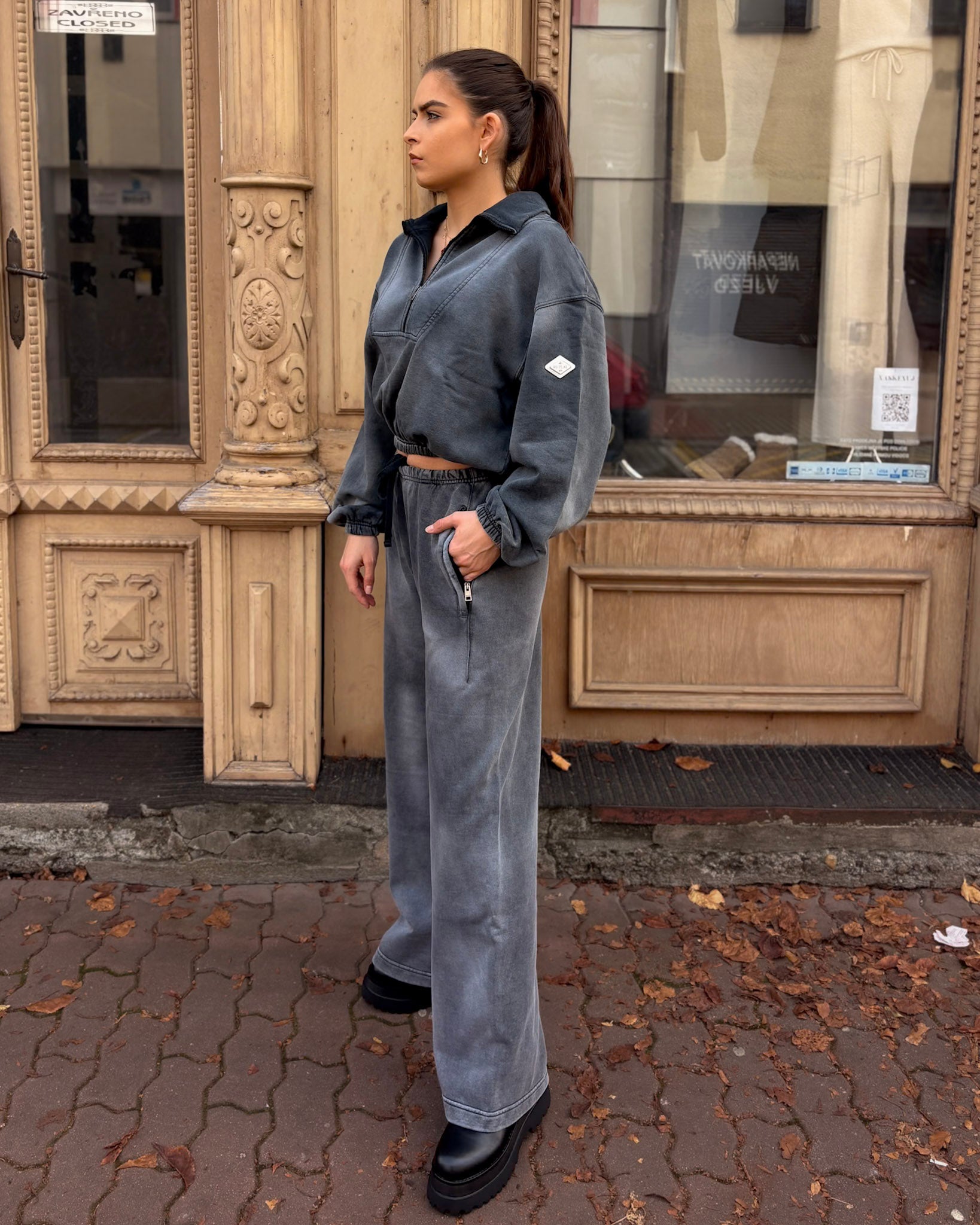 WOMEN'S REPLAY ZIP-UP HIGH COLLAR SWEATSHIRT