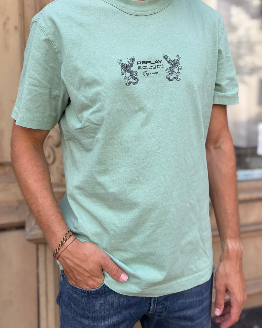 MEN'S REPLAY T-SHIRT WITH CHEST PRINT