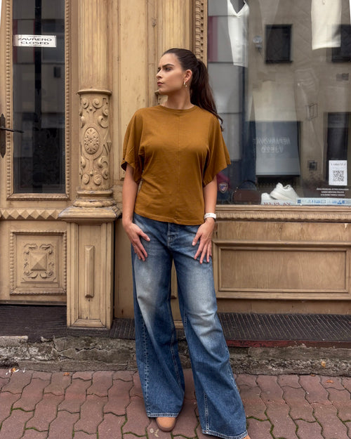WOMEN'S REPLAY COTTON T-SHIRT WITH LOOSE SLEEVES