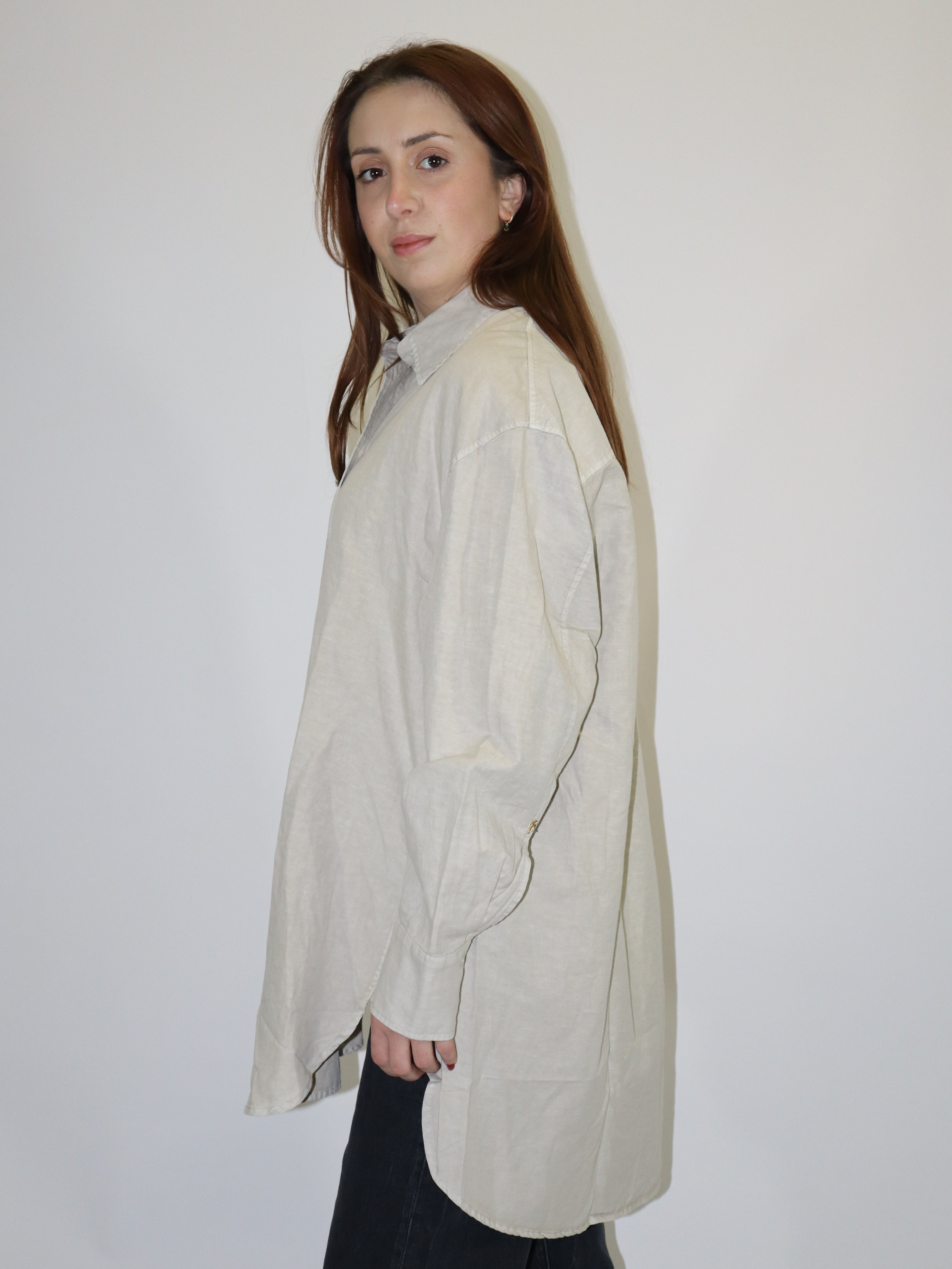 REPLAY DÁMSKÁ KOŠILE Z BAVLNY A LNU VOLNÉHO STŘIHU