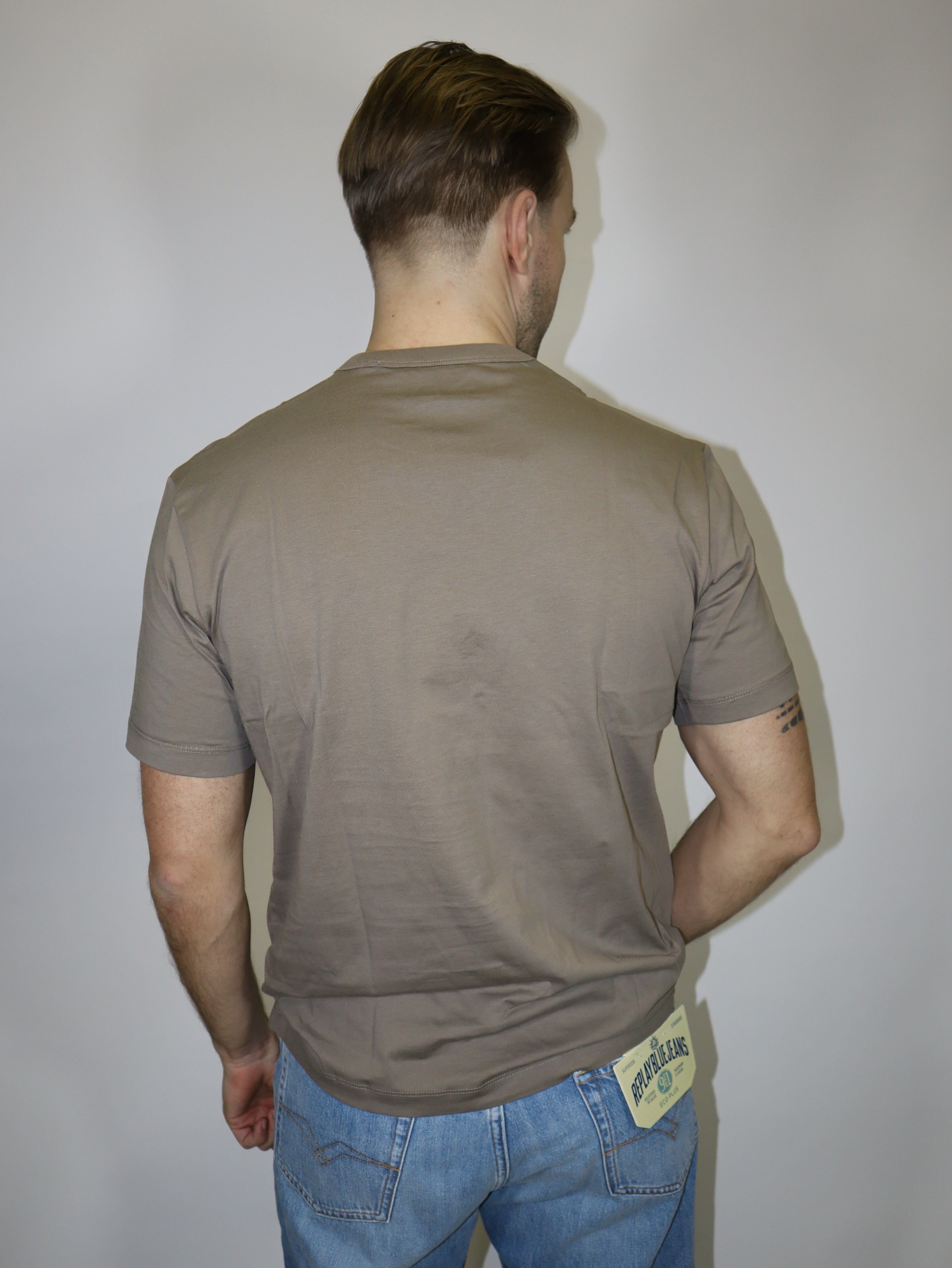 BLAUER PANSKÉ TRIČKO S POTISKEM TÓN V TÓNU