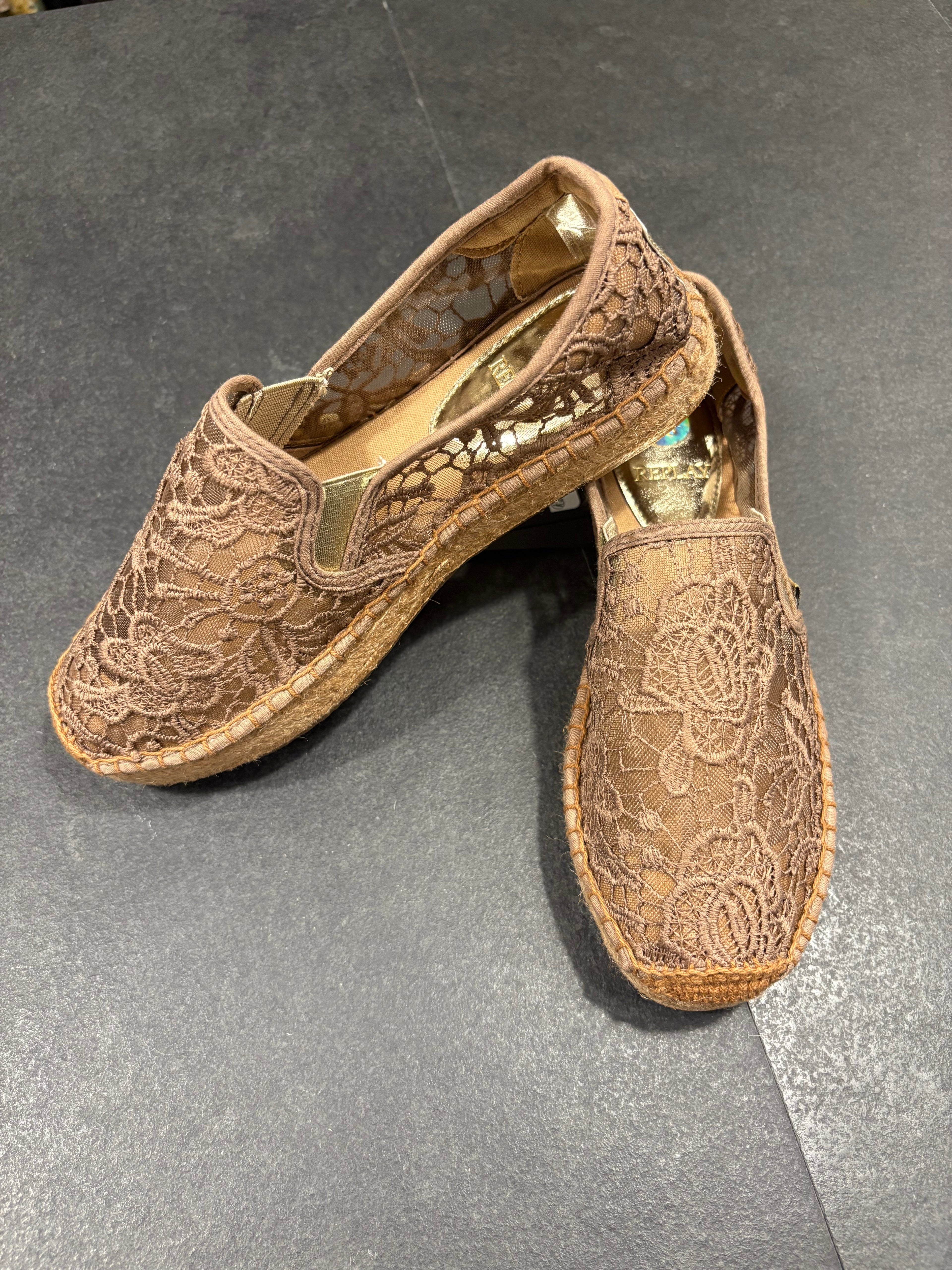 REPLAY NŐI ESPADRILLEK HÍMZETT CSIPKE RÉSZLETTEL 