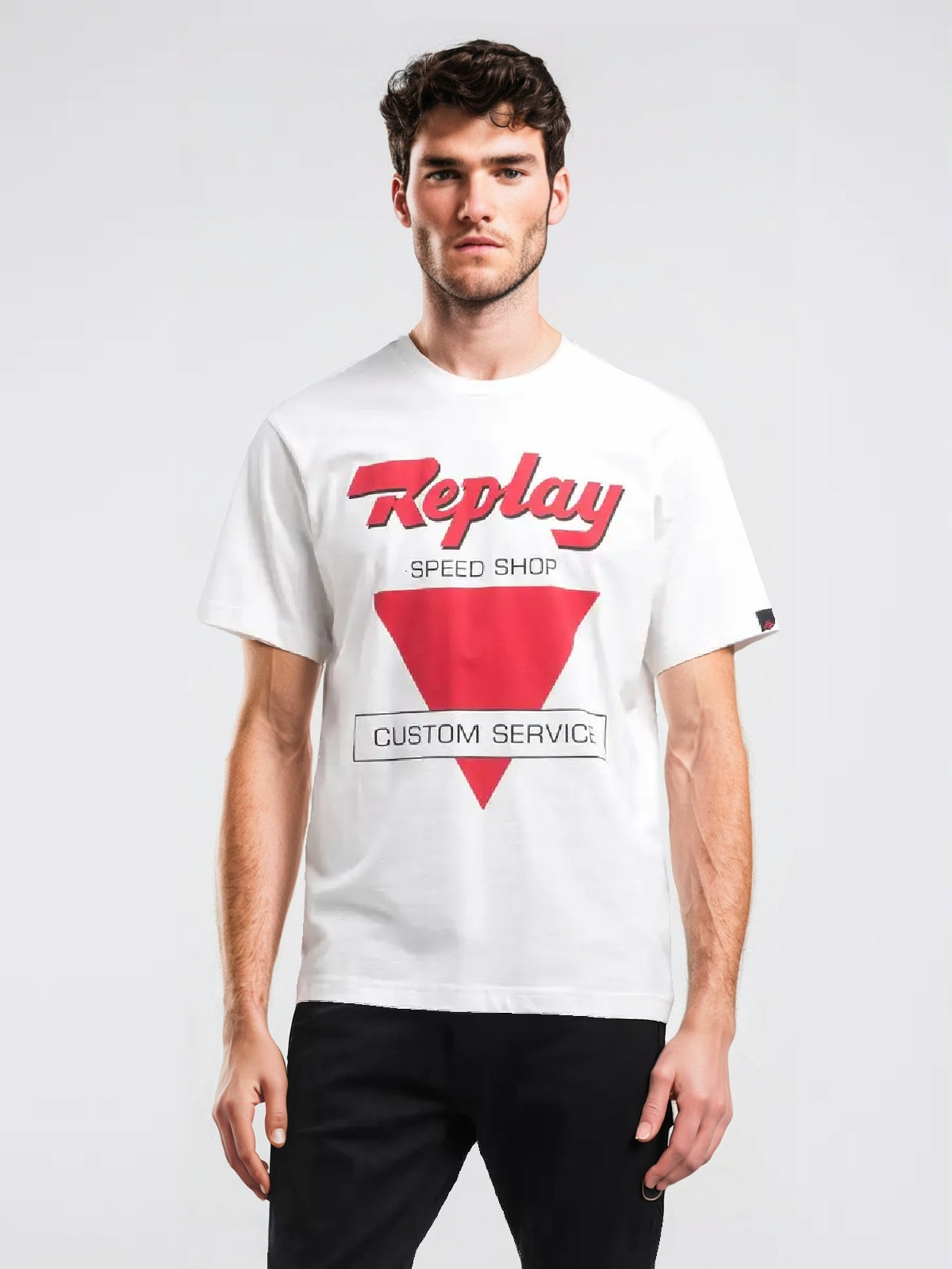 REPLAY PÁNSKÉ TRIČKO S POTISKEM NA PŘEDNÍ STRANĚ