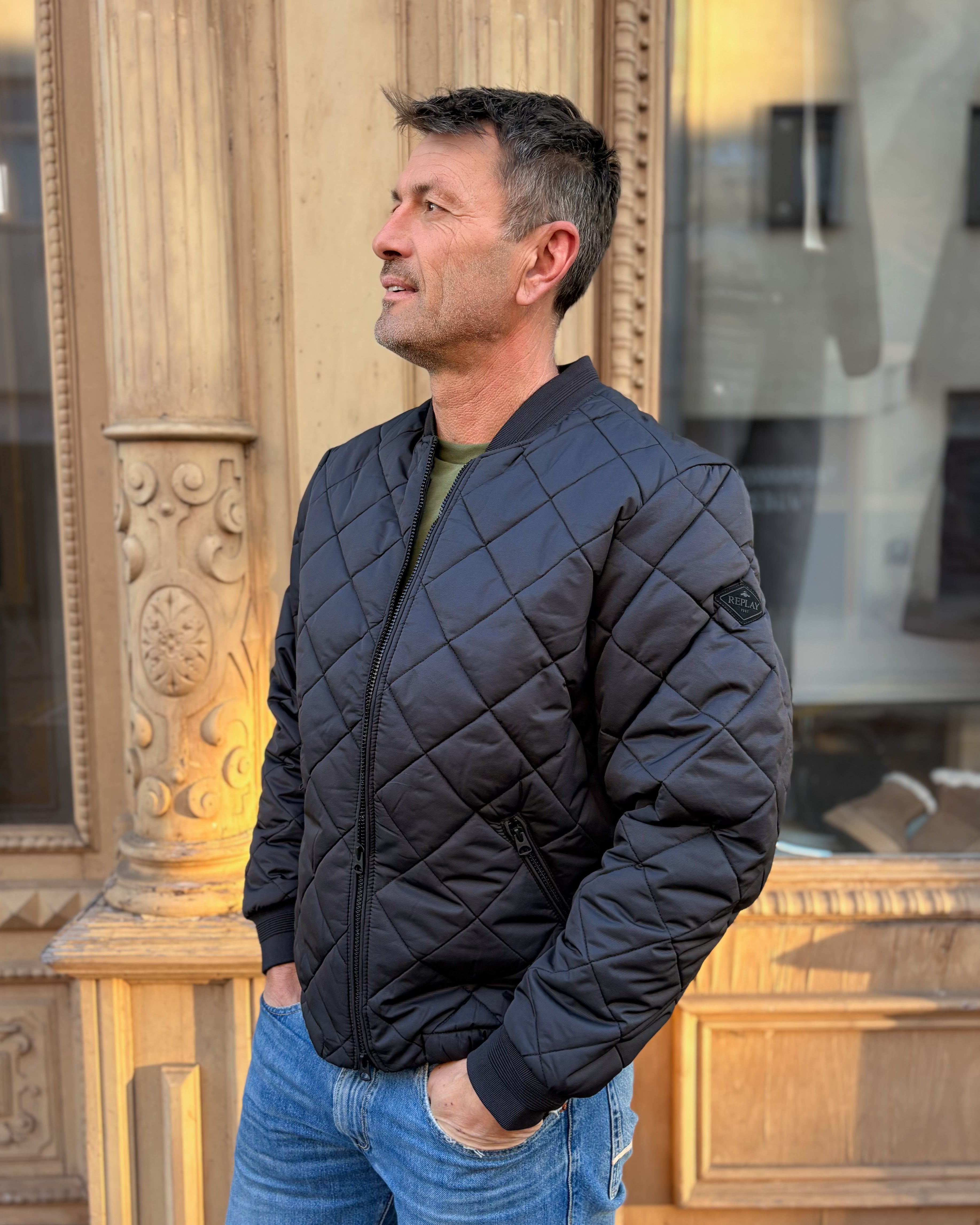 FÉRFI REPLAY BOMBER GYÉMÁNT STEPELÉSSEL