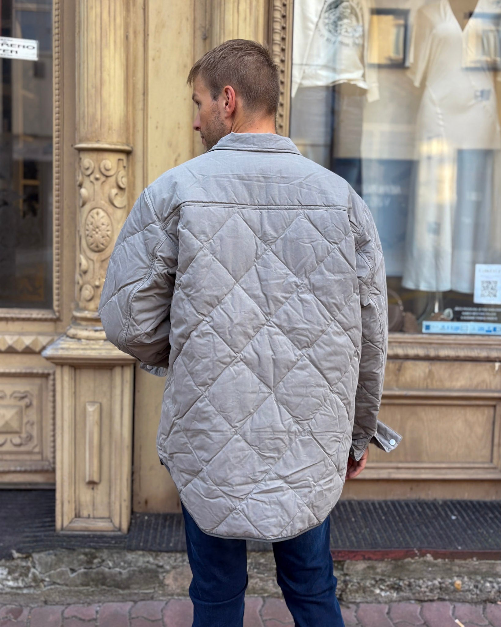 REPLAY FÉRFI DZSEKI GYÉMÁNT MINTÁS STEPELÉSSEL ÉS GALLÉRRAL