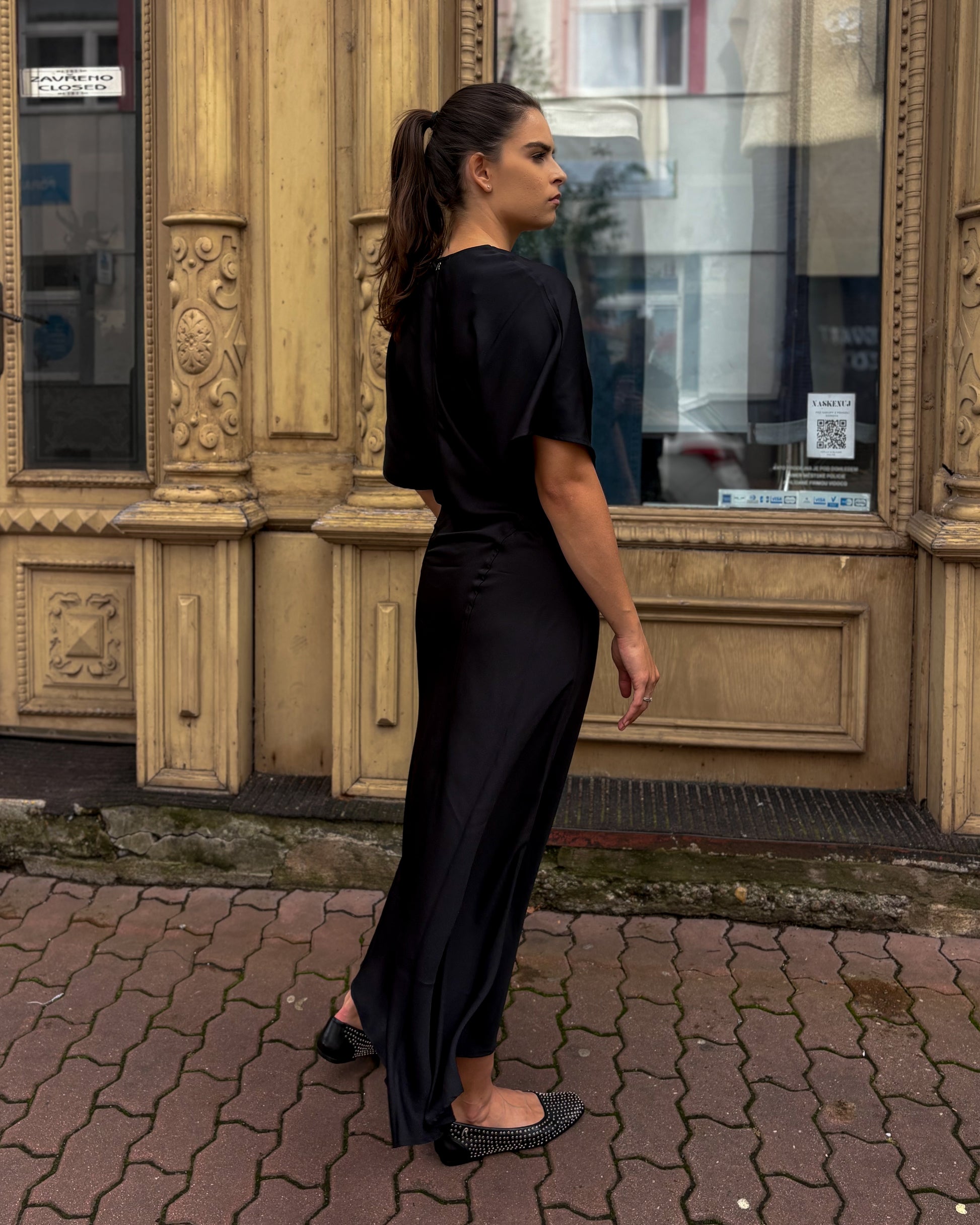 REPLAY POLY SATIN MIDI DRESS