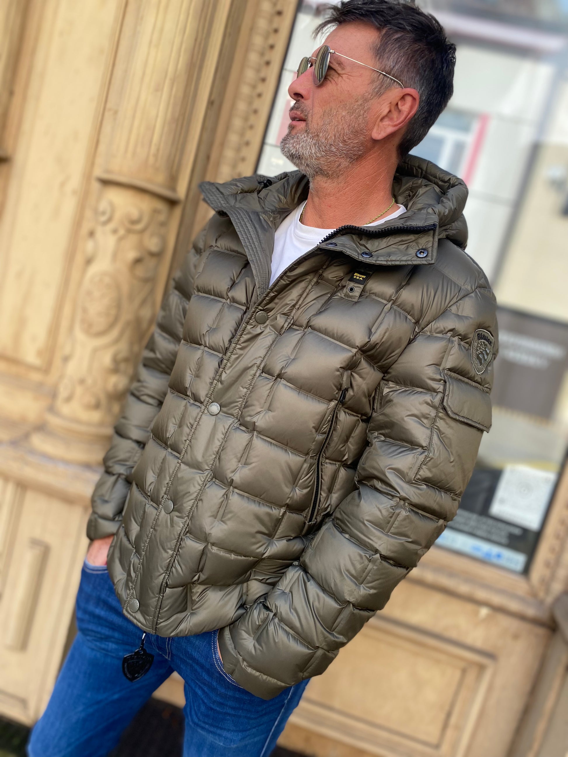 BLAUER FÉRFI FÉRFI TEPPELT KABÁT CASPAR