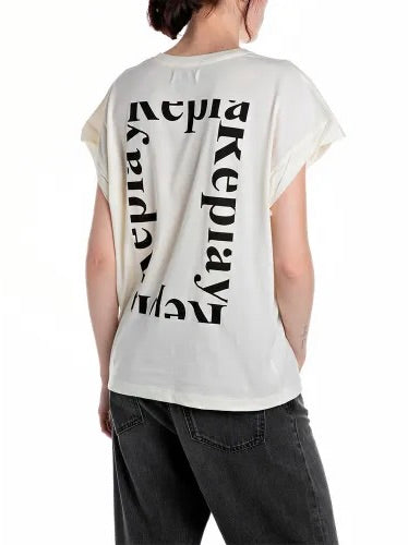 REPLAY DÁMSKÉ TRIČKO S POTISKEM NA ZÁDECH