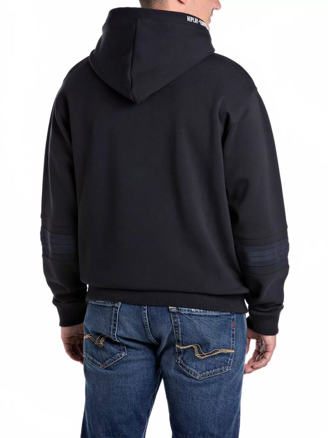 REPLAY PÁNSKÁ MIKINA S KAPUCÍ A KONTRASTNÍMI DETAILY