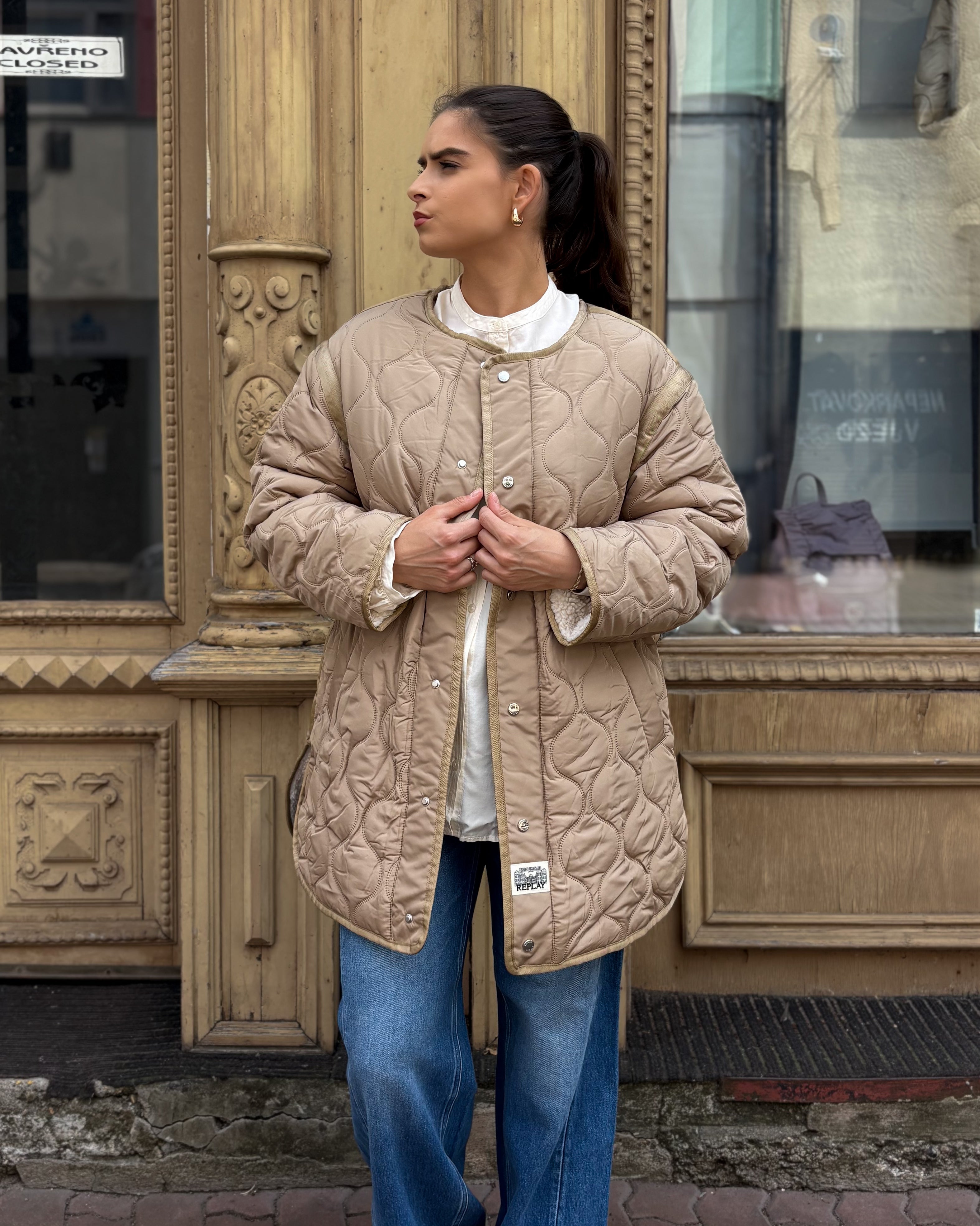 REPLAY NŐI STEPPELT MIDI KABÁT