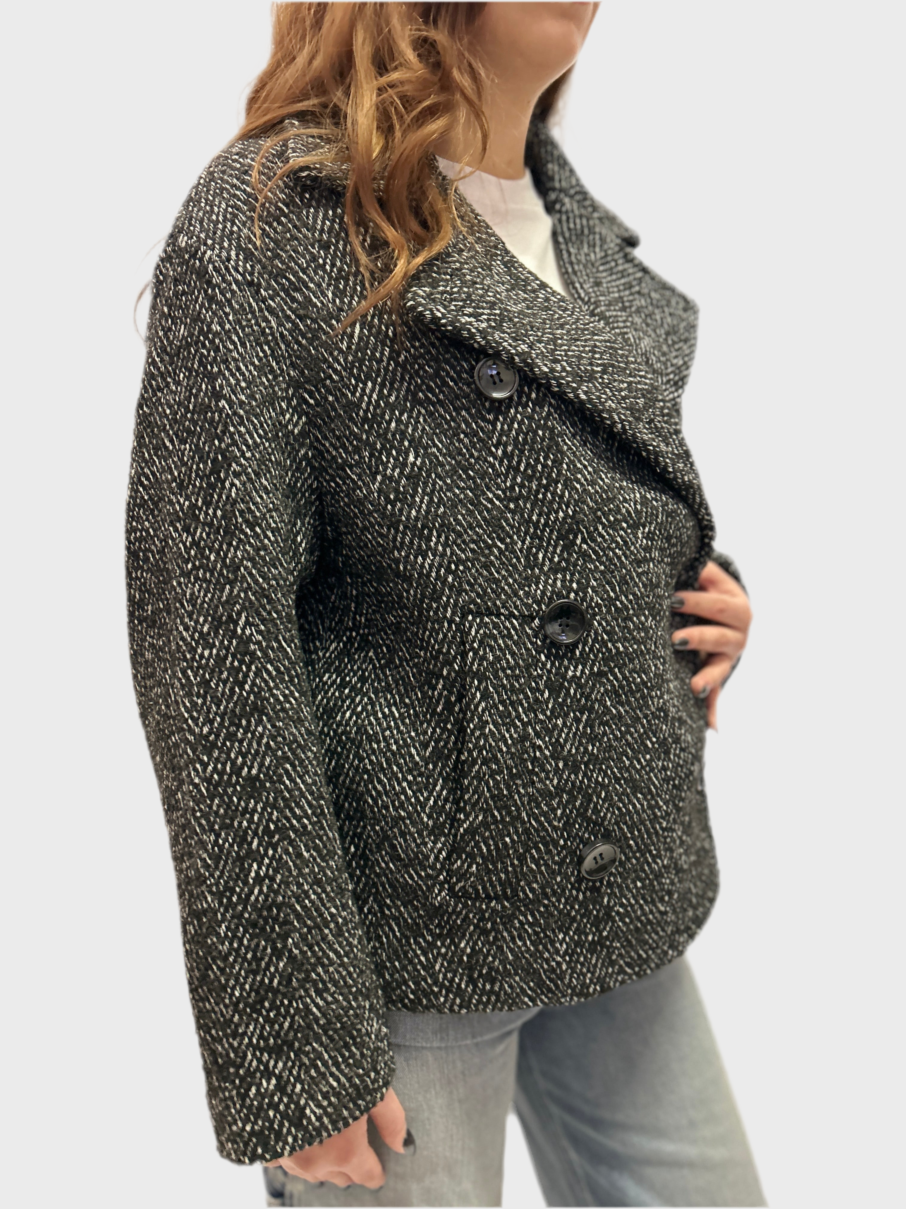 REPLAY DÁMSKY DVOJRADÝ VLNENÝ KABÁT 