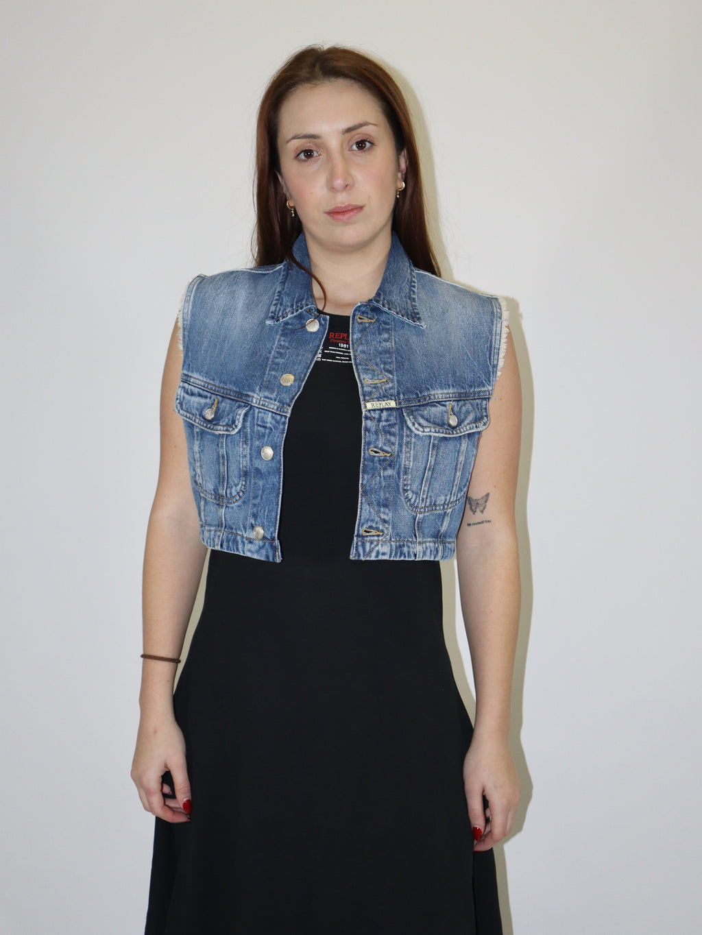 REPLAY WOMEN'S DENIM VEST 9ZERO1