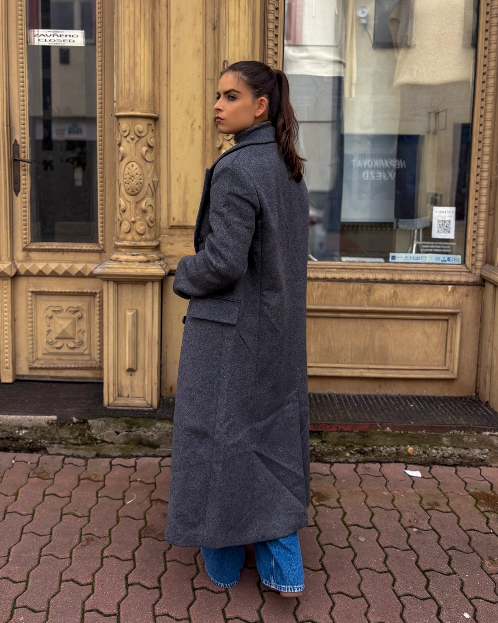 REPLAY NŐI HOSSZÚ KÉTSOROS GYAPJÚ KABÁT