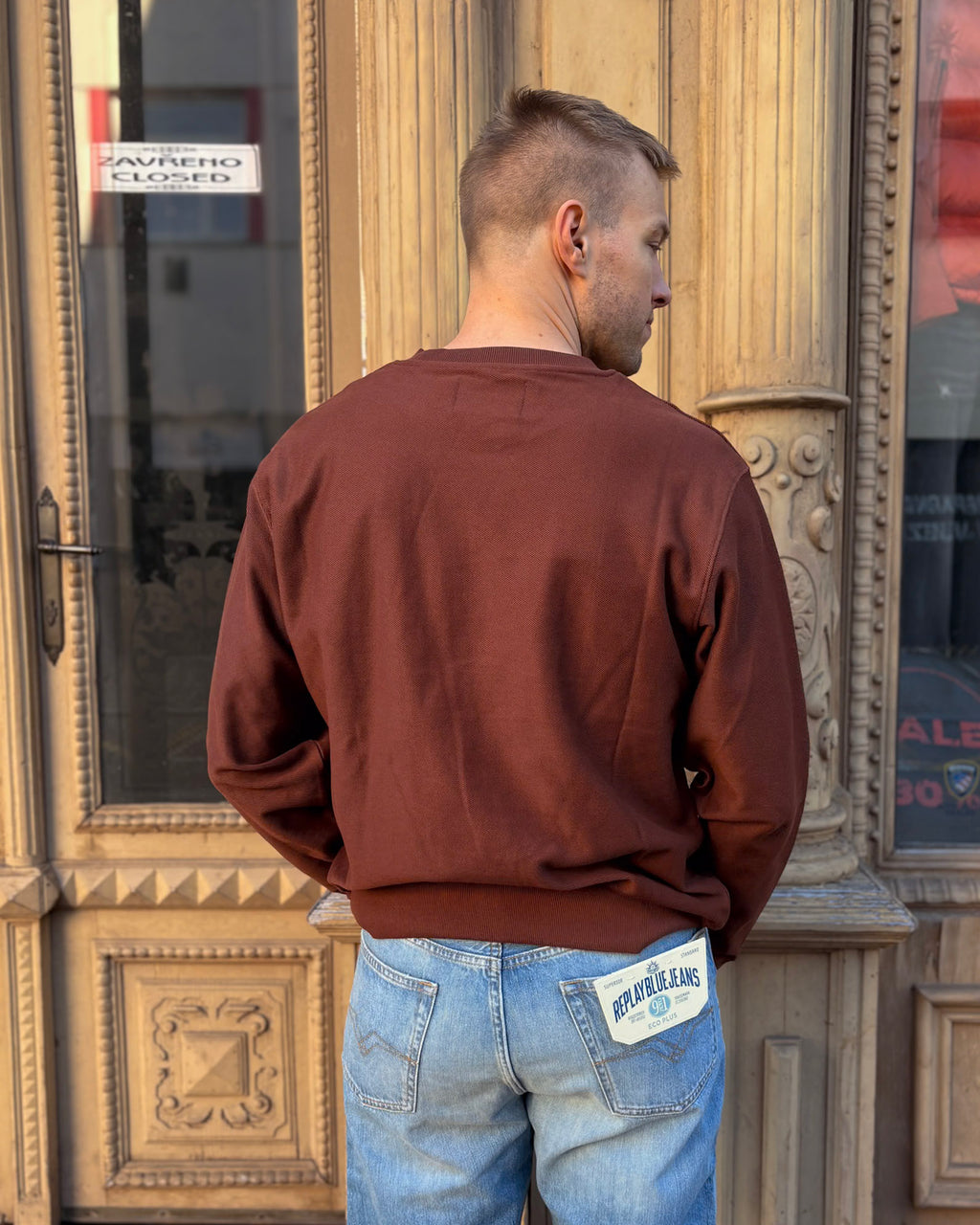 PÁNSKÉ TRIČKO REPLAY S DLOUHÝM RUKÁVEM Z REŽNÉ BAVLNY