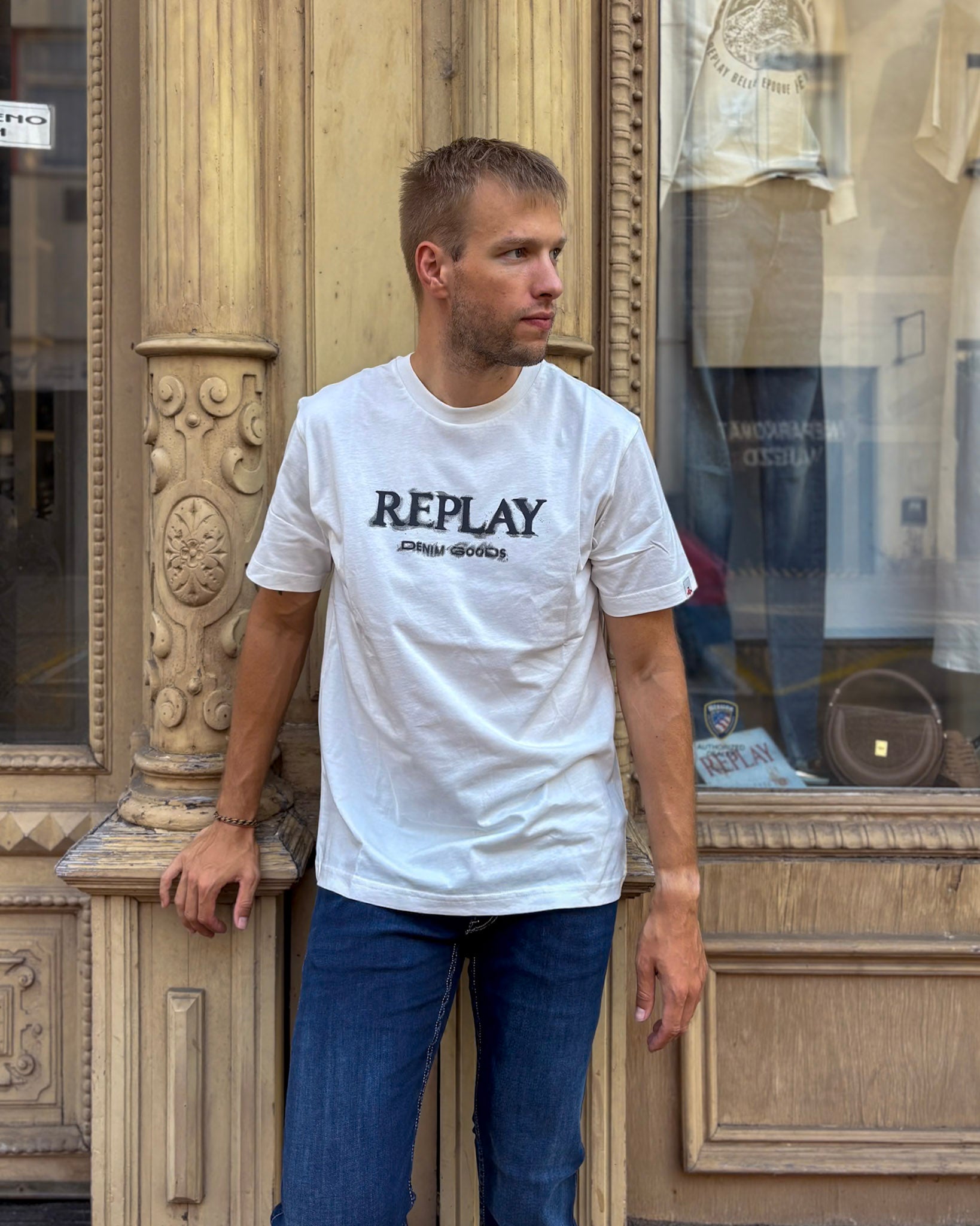 FÉRFI REPLAY PAMUT PÓLÓ MINTA MINTÁVAL