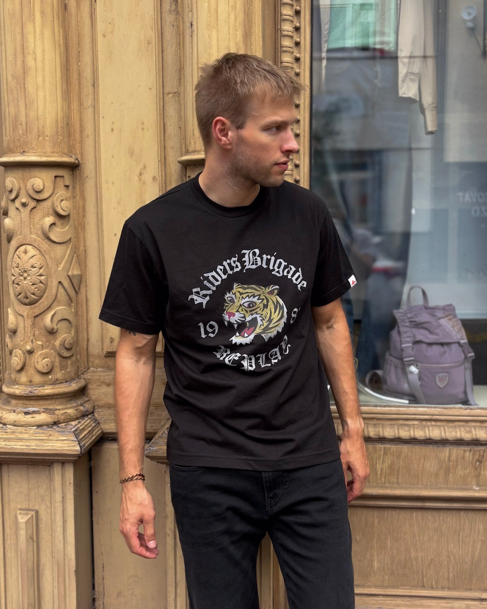 FÉRFI PAMUT PÓLÓ TIGRISMINTÁSSAL