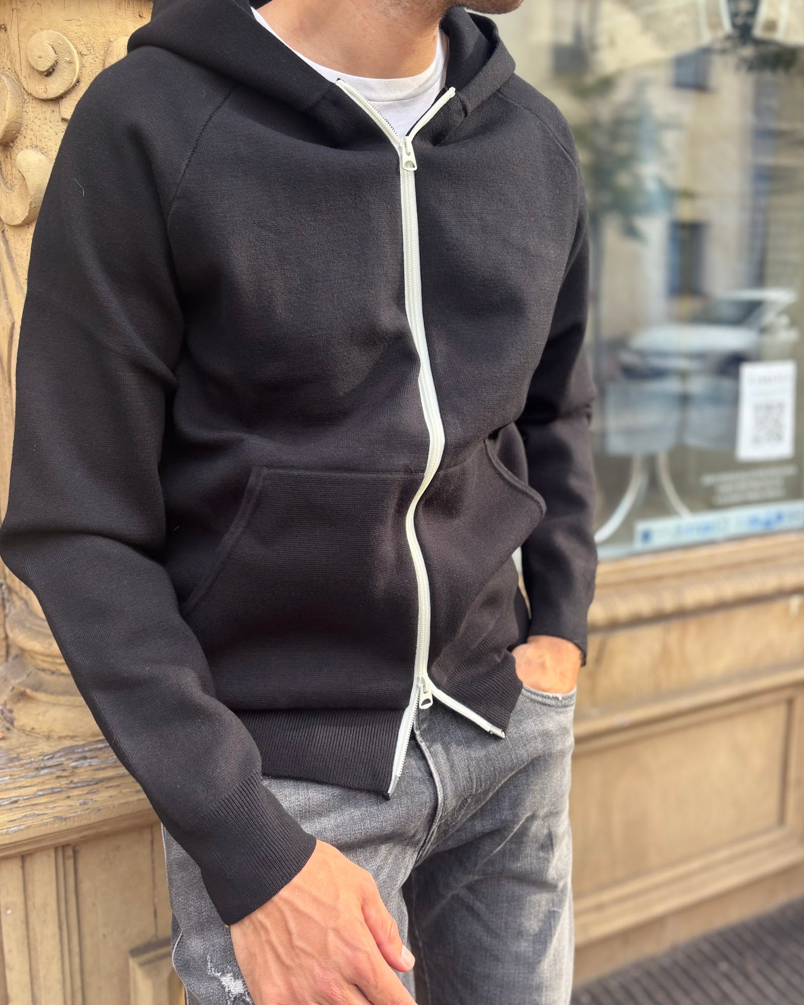 PÁNSKÁ MIKINA REPLAY S VELUROVÝM POTISKEM