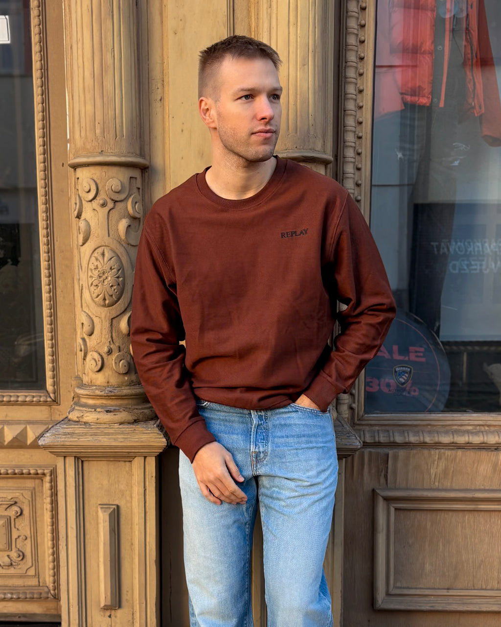 PÁNSKÉ TRIČKO REPLAY S DLOUHÝM RUKÁVEM Z REŽNÉ BAVLNY